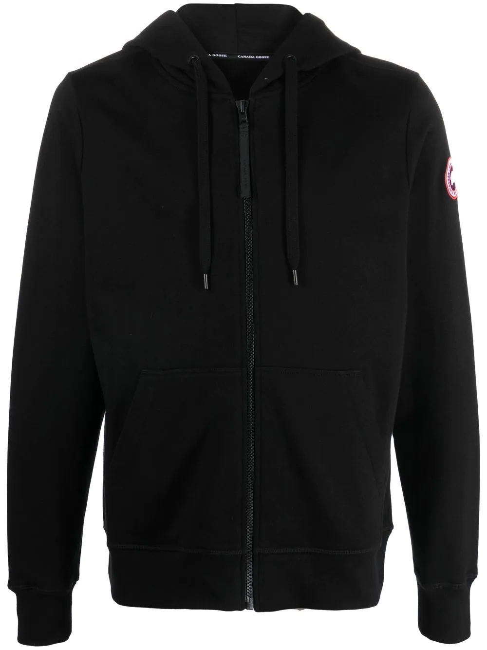 cotton logo-patch hoodie - 1