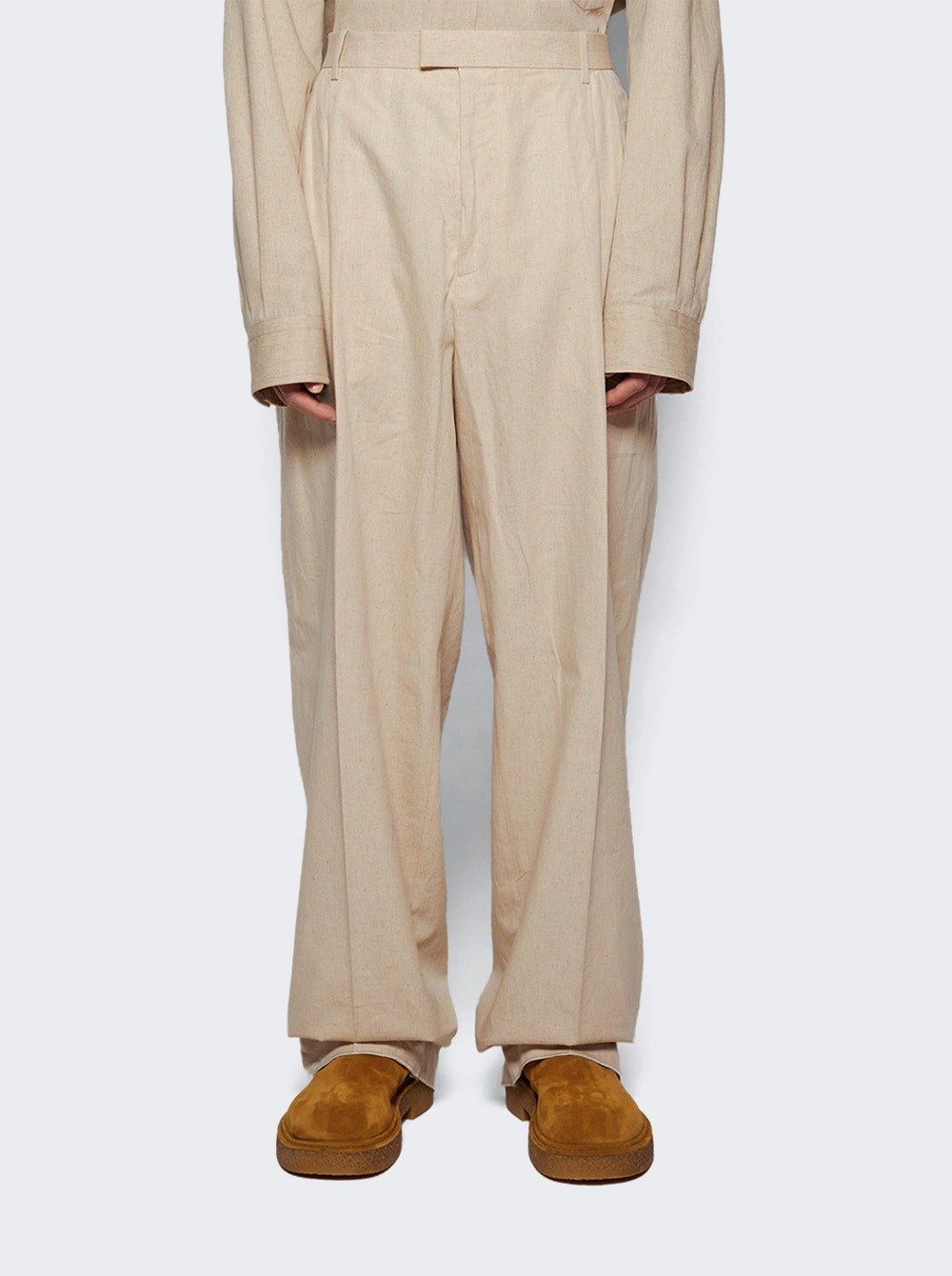 Pleated Trousers Beige - 3