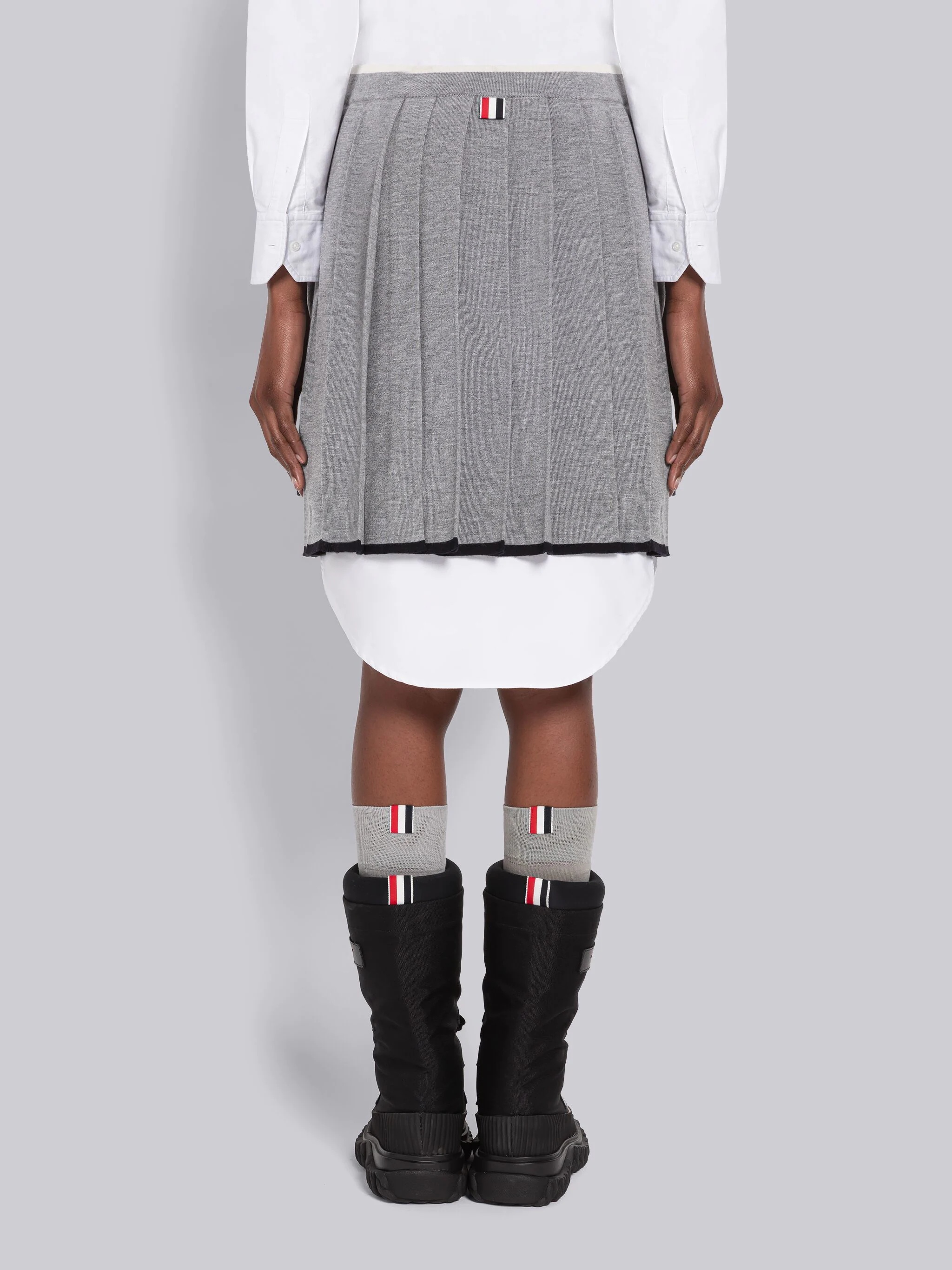 Milano Stitch Merino Tipping Pleated Mini Skirt - 3