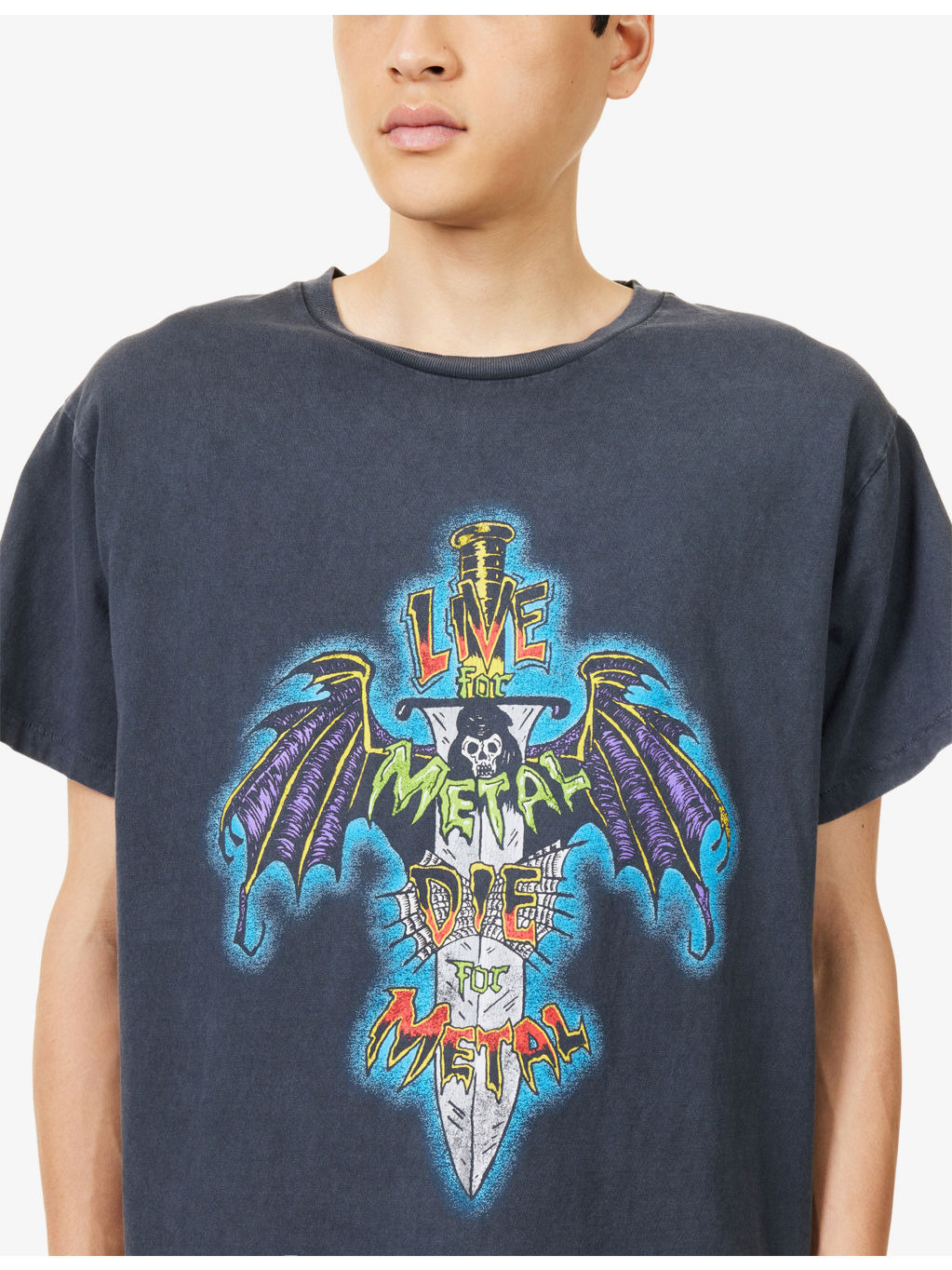 Live for Metal Crewneck Cotton-Jersey T-Shirt - 5