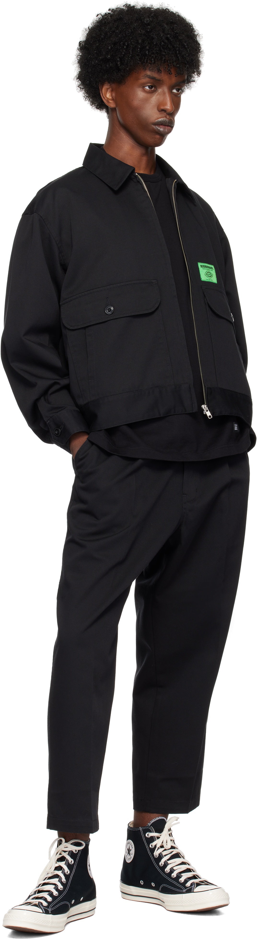 NEIGHBORHOOD Dickiesエディション ブラック トラウザーズ NEIGHBORHOOD Dickiesエディション ブラック トラウザーズ