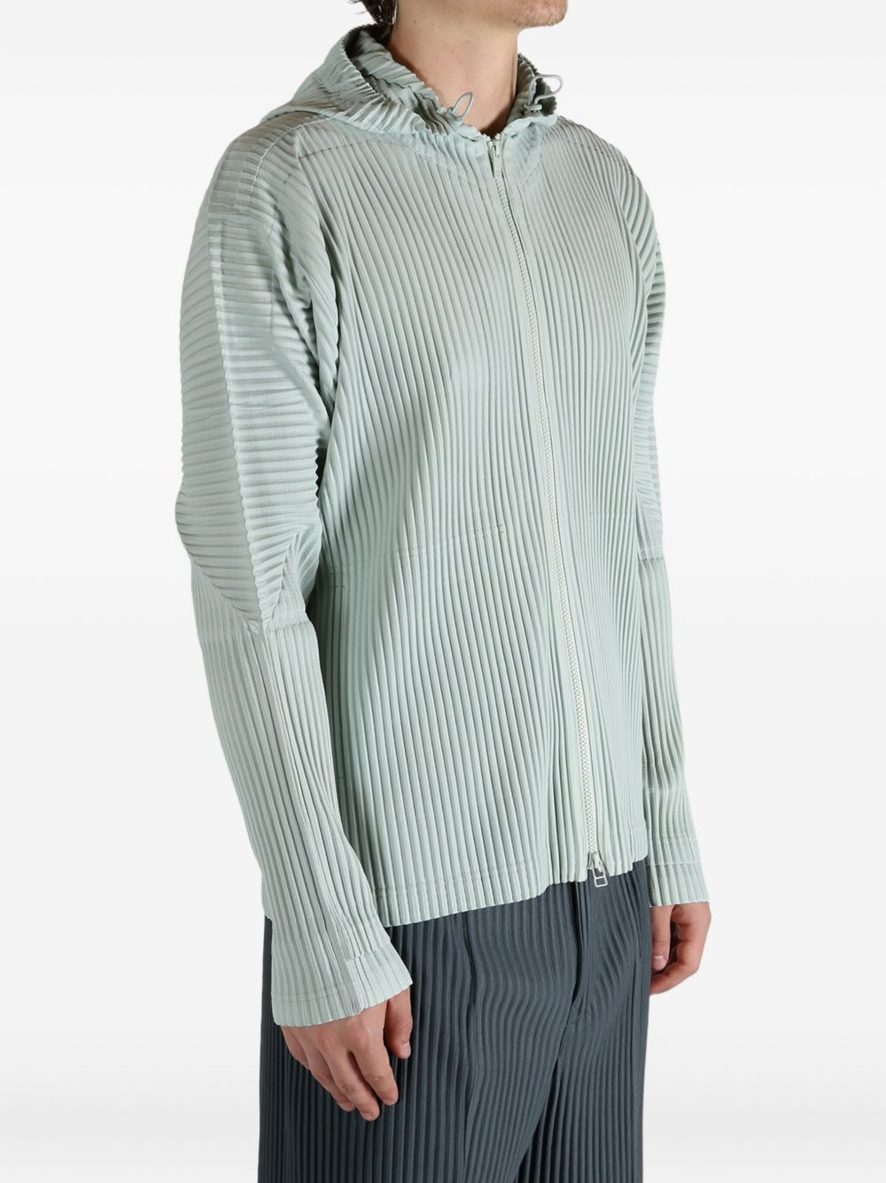 pleated hooded jacket - 4