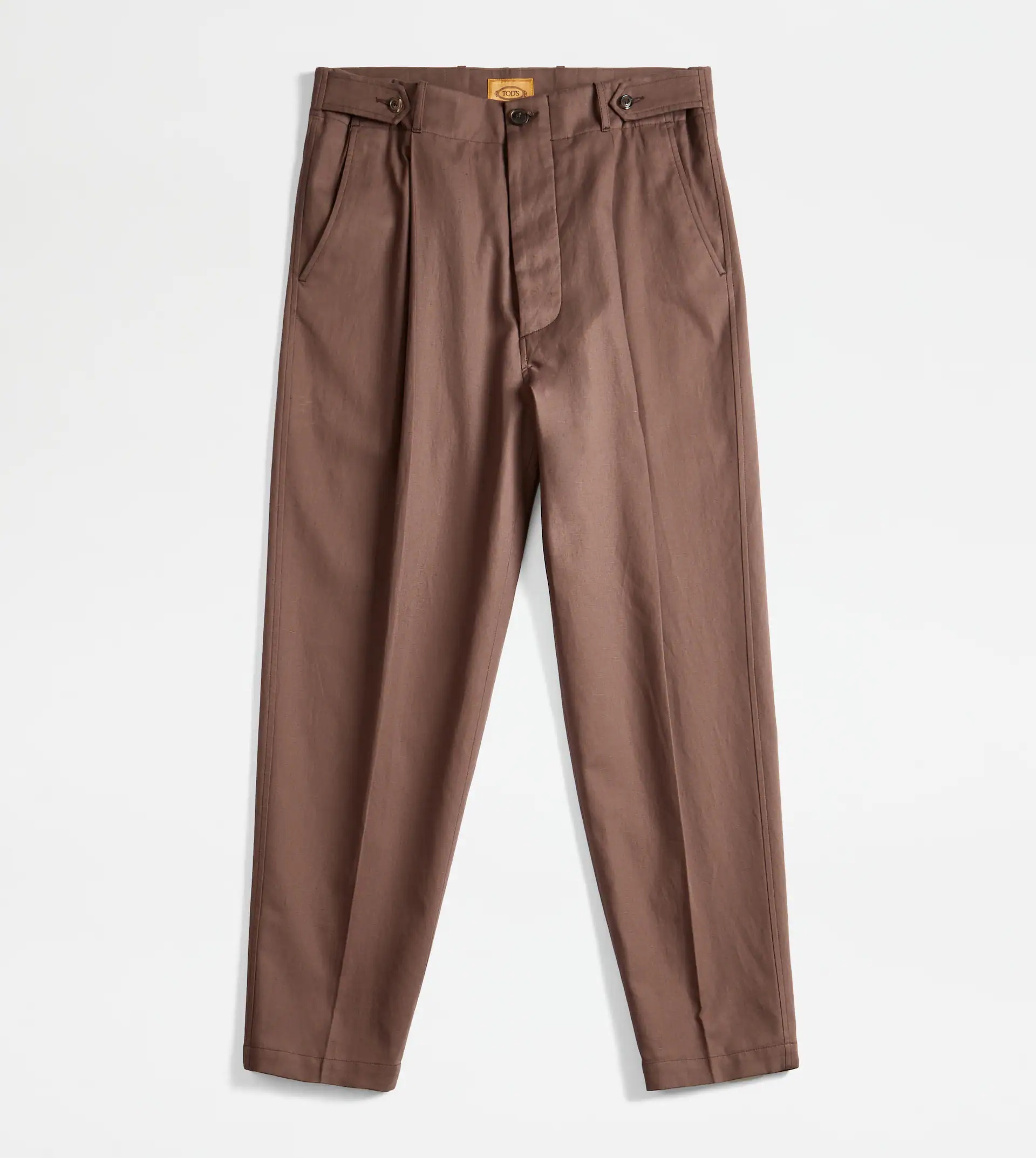 TROUSERS WITH DARTS - BROWN - 1