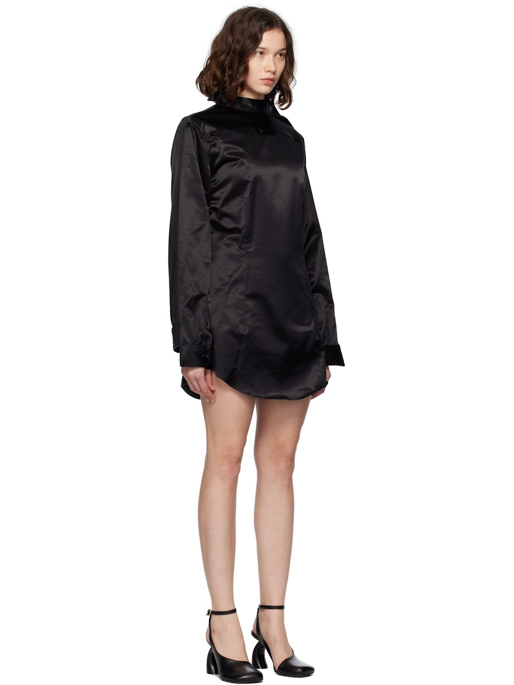 Black Satin Minidress - 2