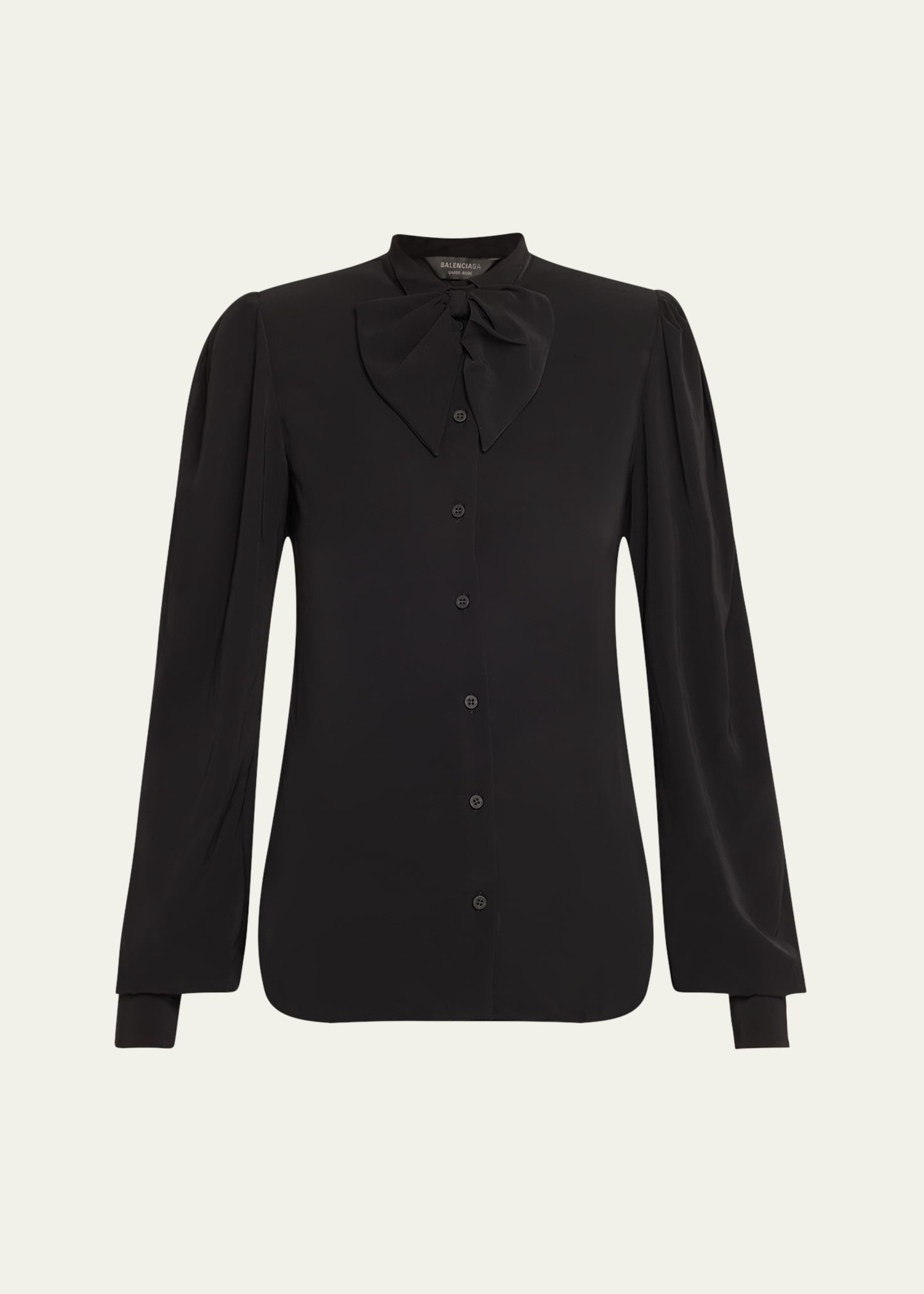 Bow Button Down Blouse - 1