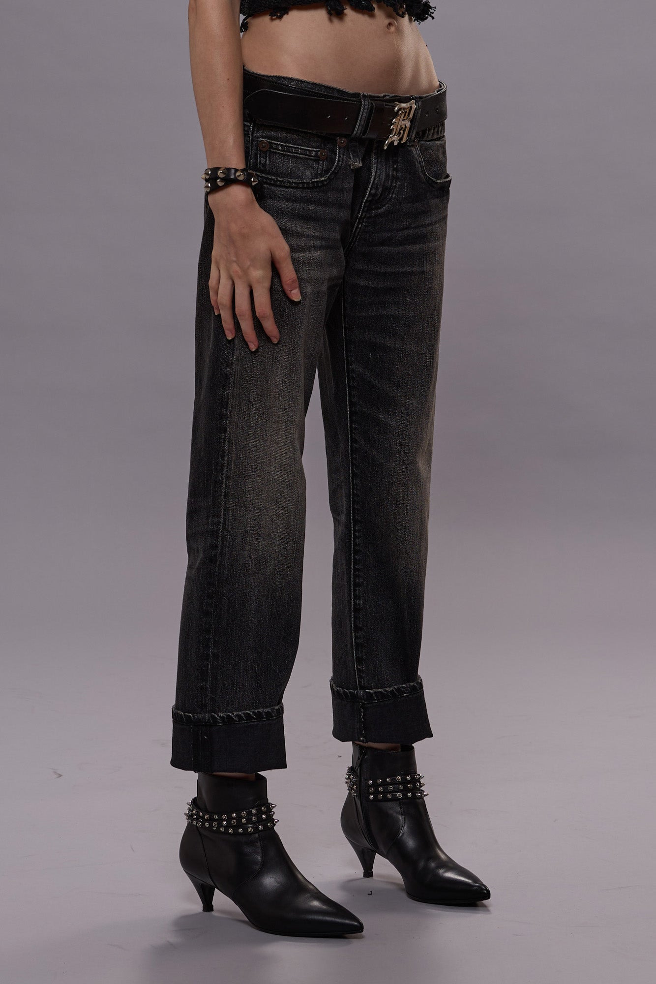 BOY STRAIGHT JEAN - KENNET BLACK STRETCH -R13 - 3