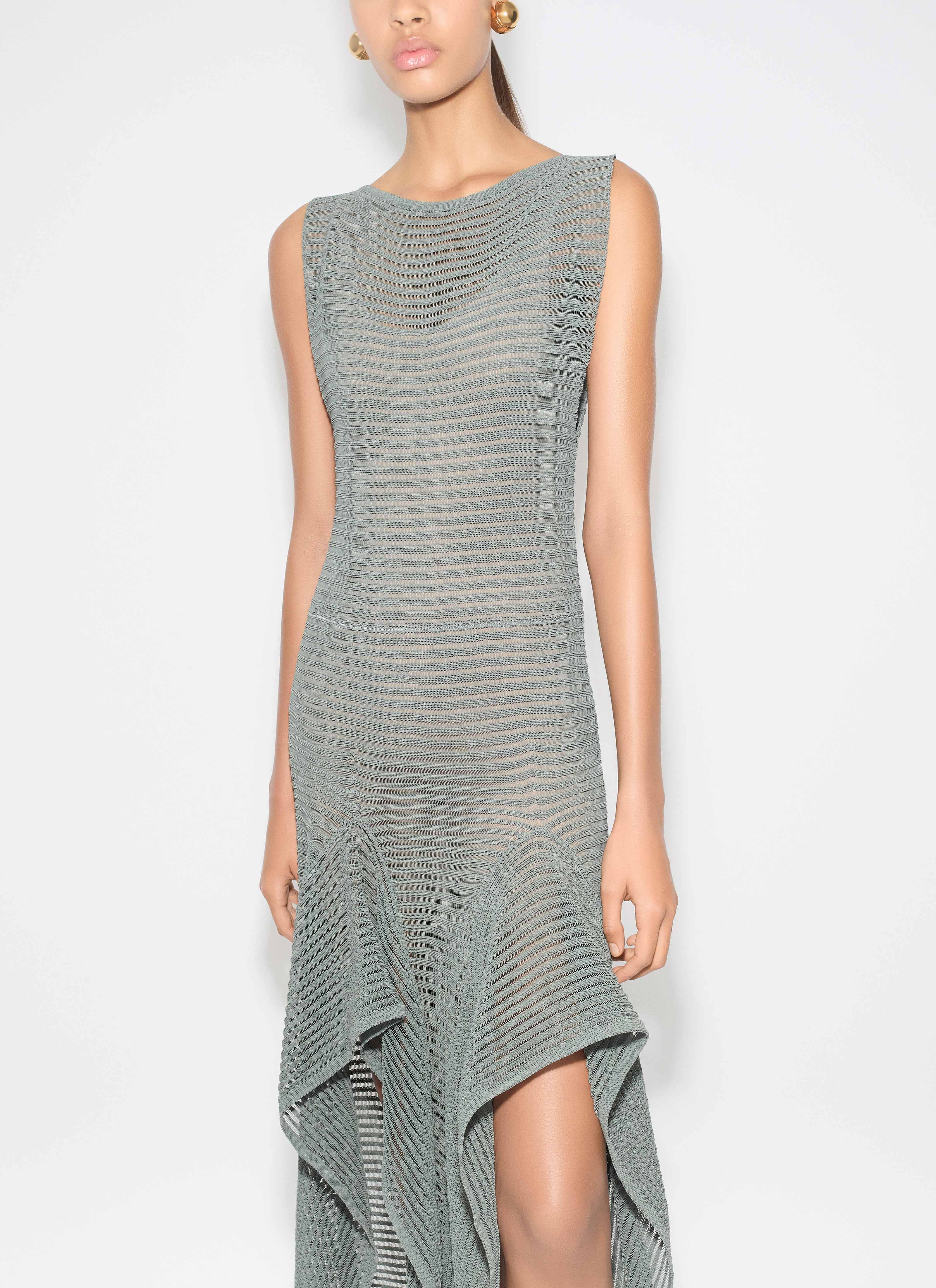 KNIT SHORT RUFFLE DRESS - 6