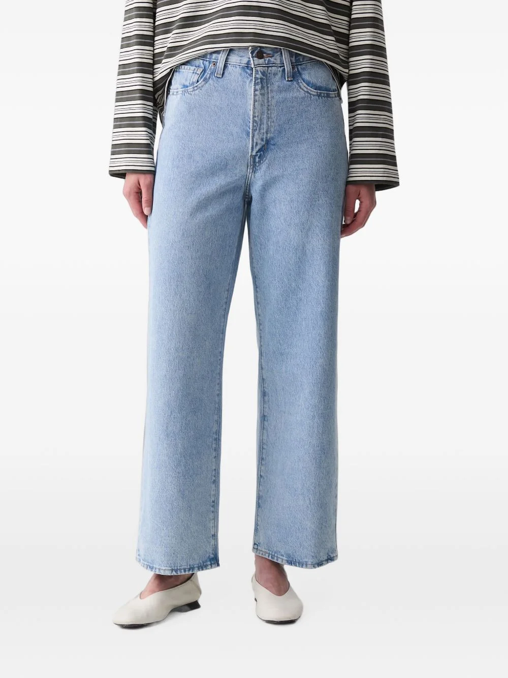 high-waisted straight-leg jeans - 1