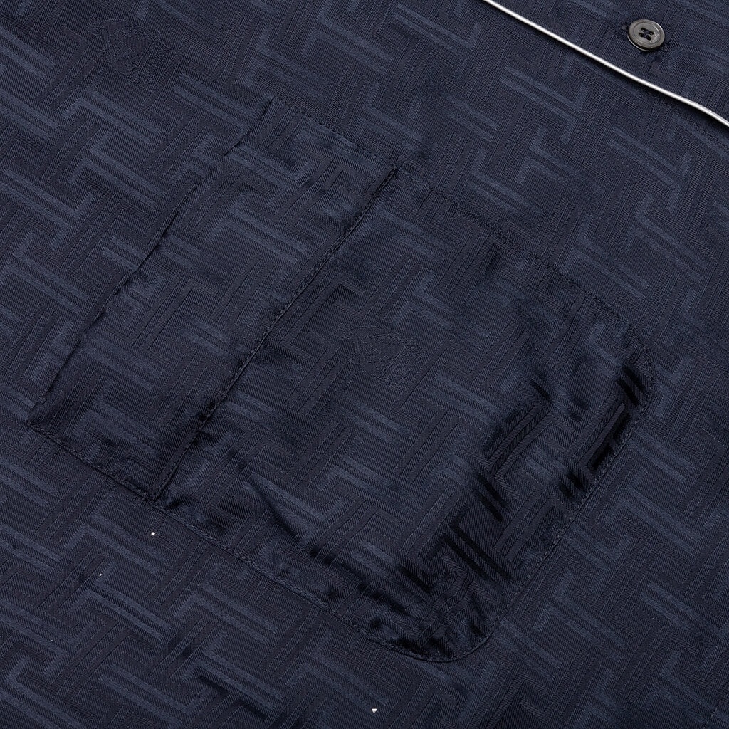 LANVIN JASKET SHIRT PLASTRON PRINTED - MIDNIGHT BLUE - 4