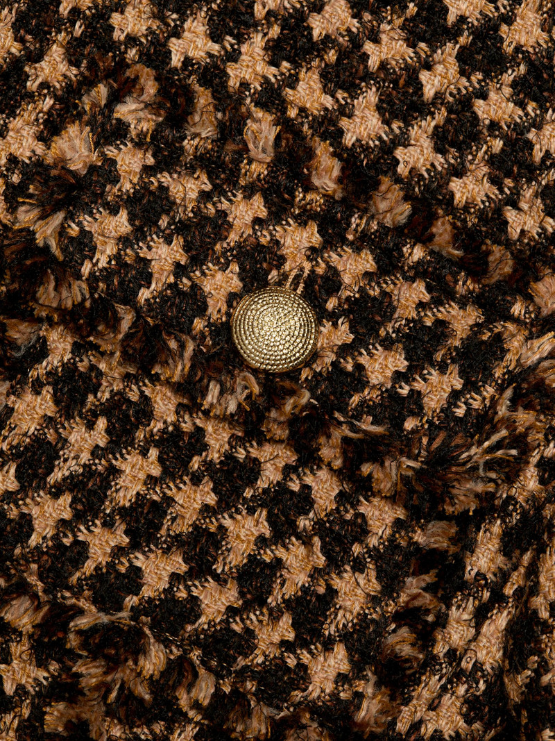 Women's Janice Houndstooth Tweed Jacket - Chocolate Camel 7