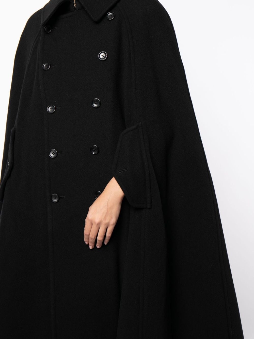 bib-collar double-breasted cape - 5