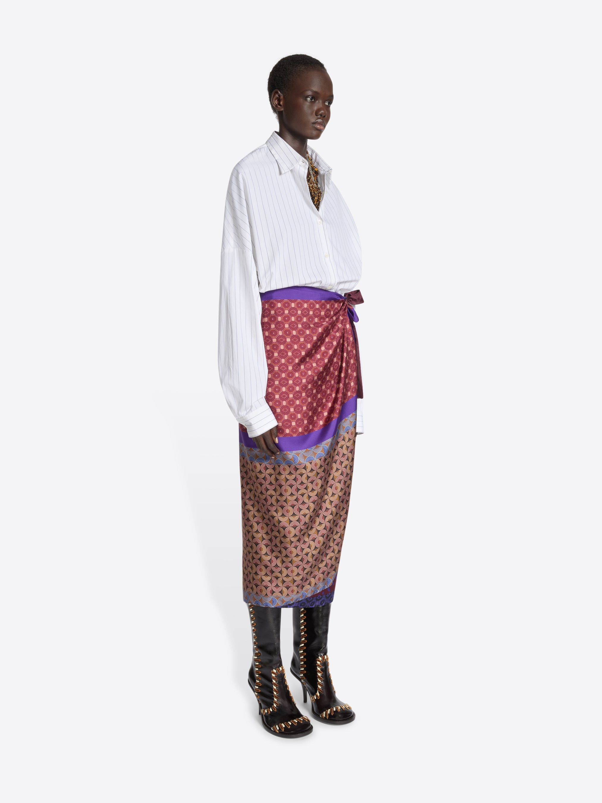 LONG WRAP SCARF-SKIRT - 3
