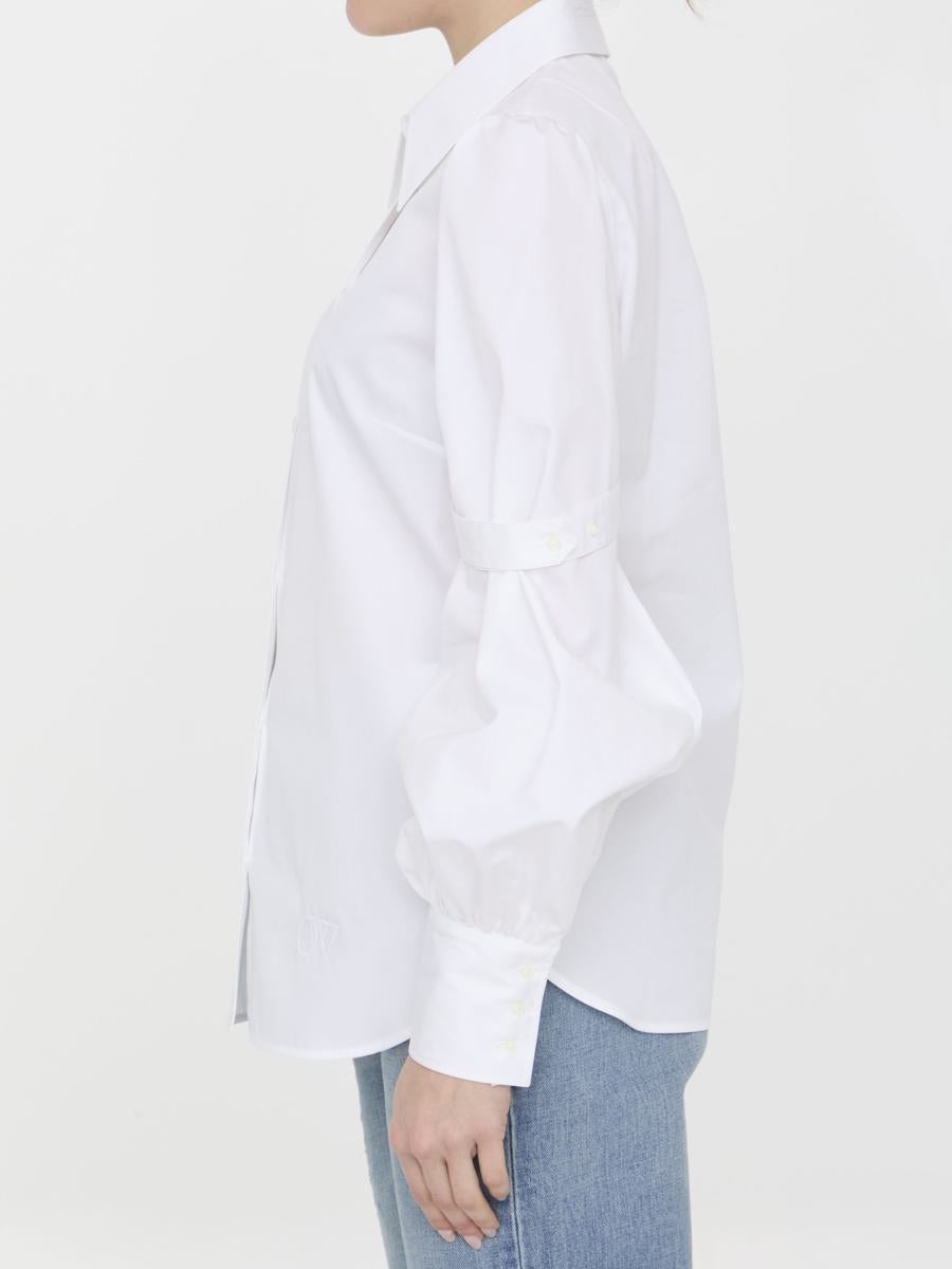 OFF-WHITE POPELINE SHIRT WITH STRAPS - 3