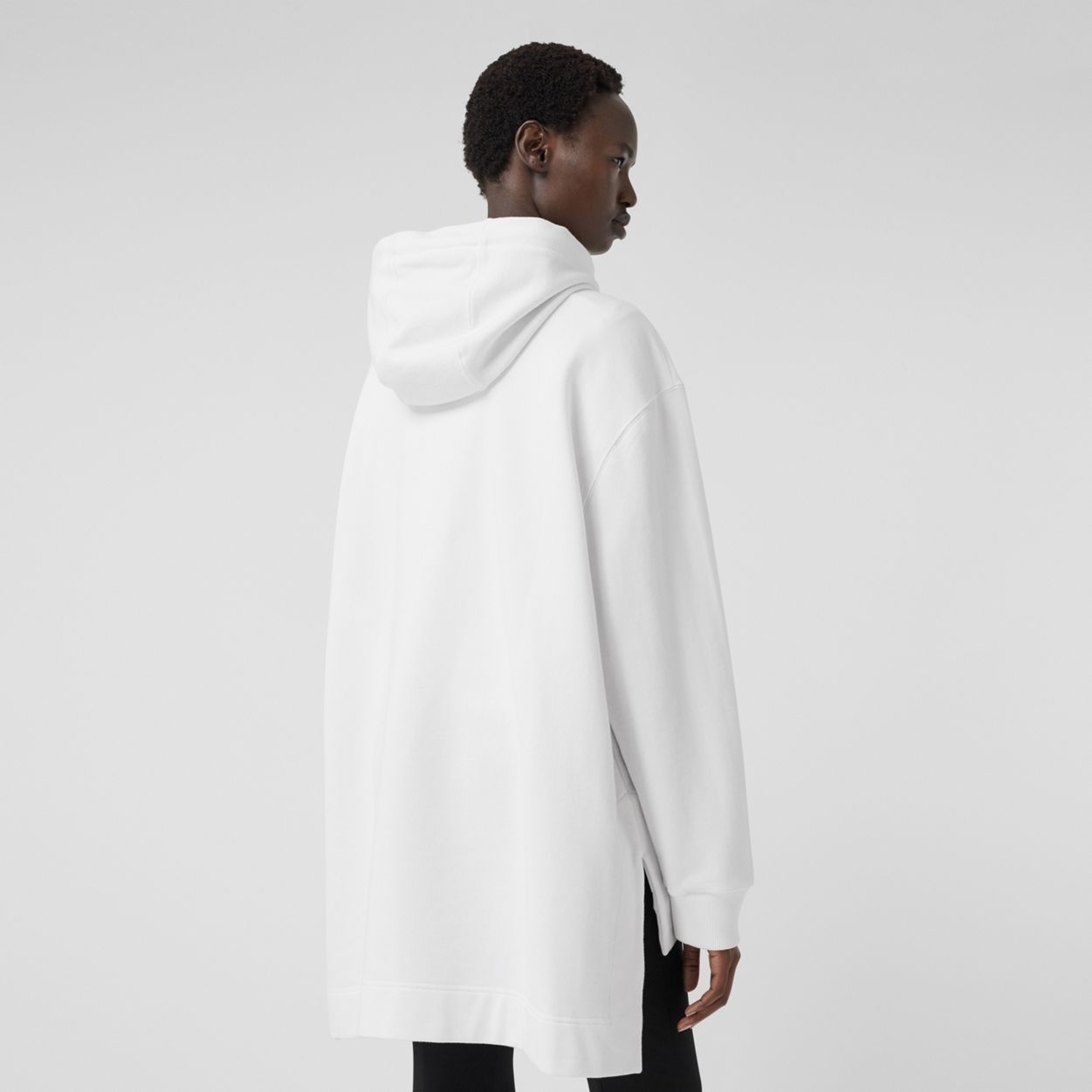 Stepped Hem Cotton Oversized Hoodie - 4