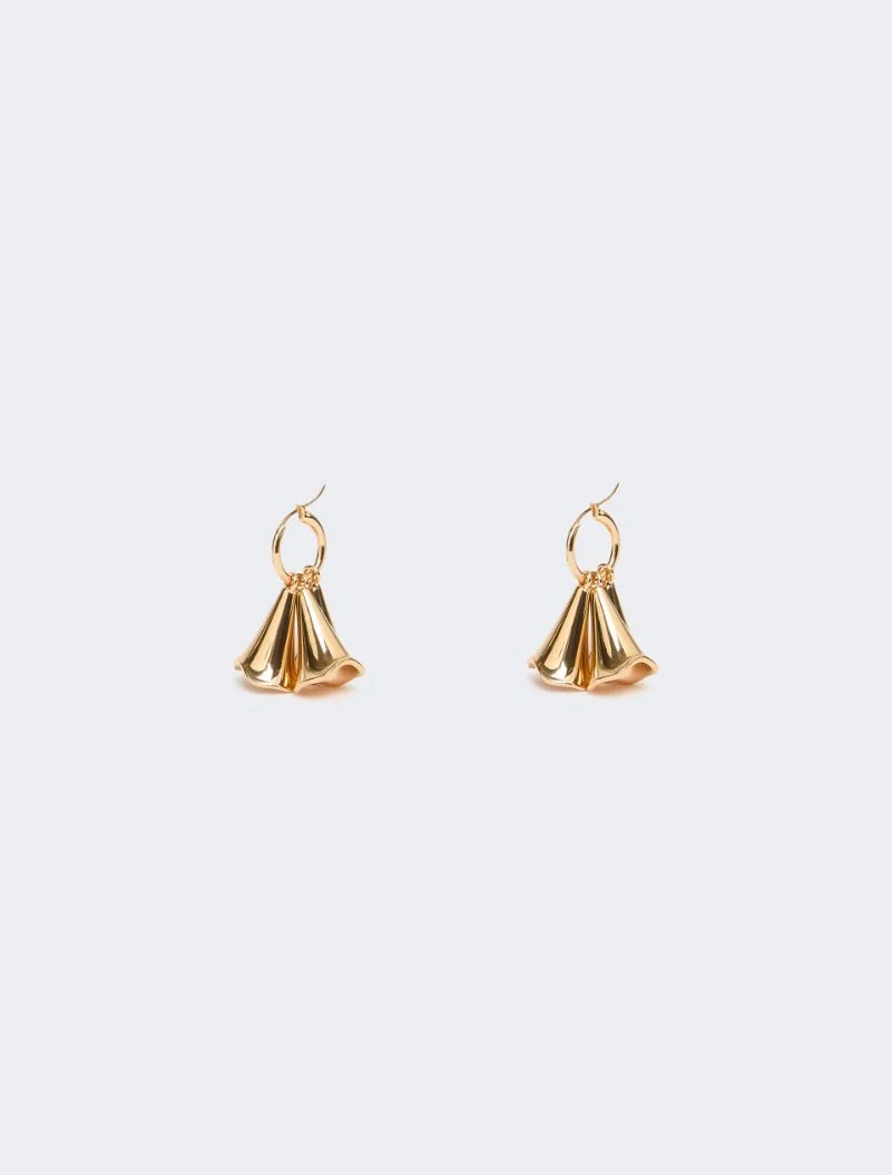 Floral pendant earrings - gold - 1