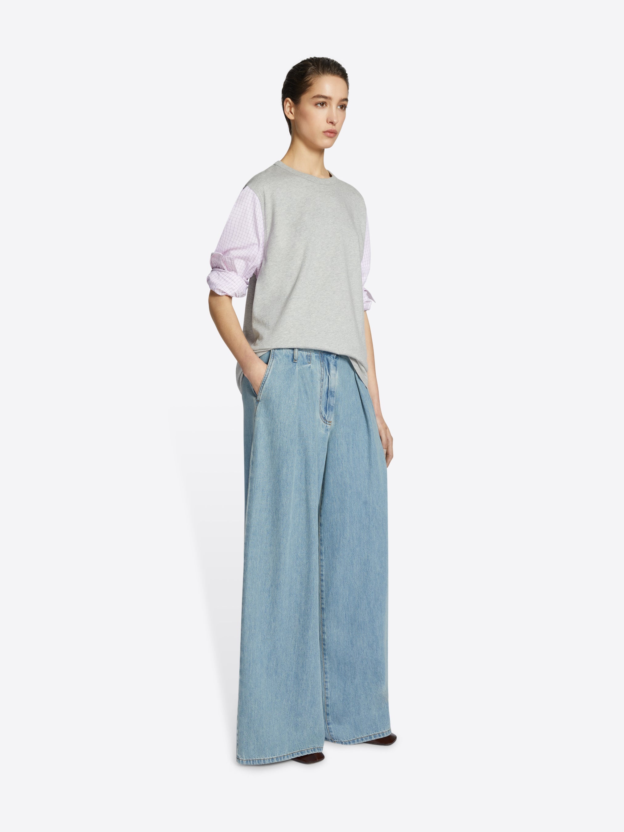 WIDE PLEATED JEANS - 3