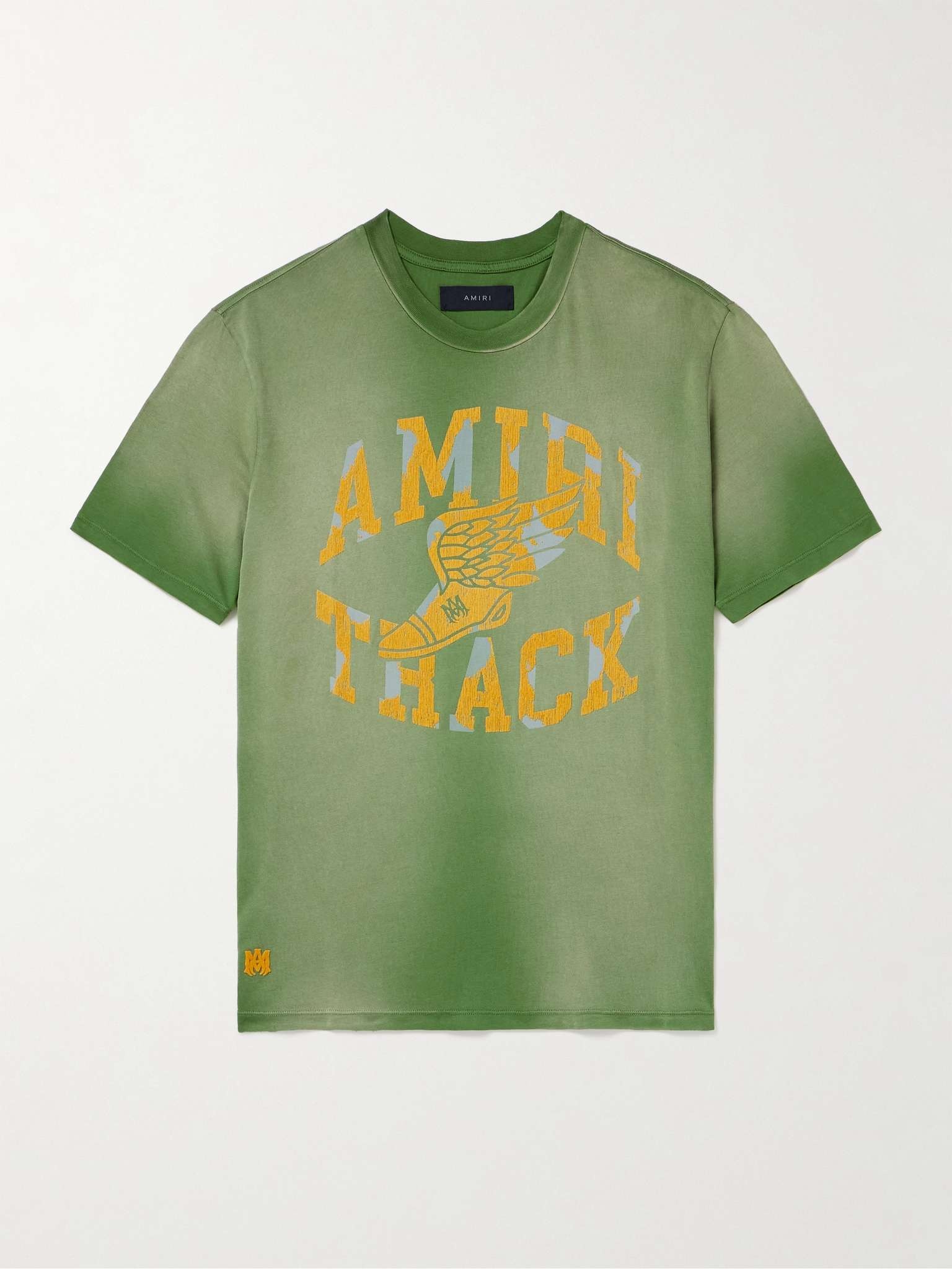 Track Logo-Flocked Cotton-Jersey T-Shirt - 1