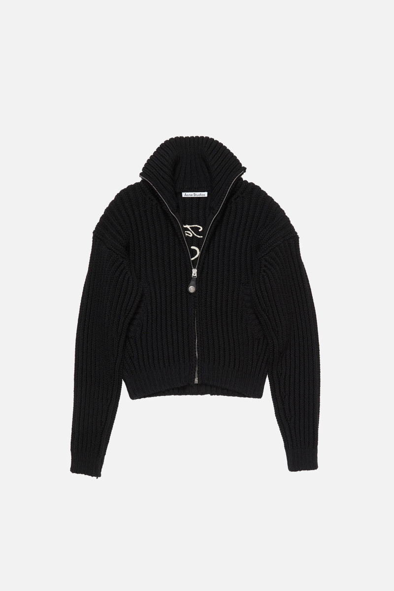 Wool zip cardigan - Black 6