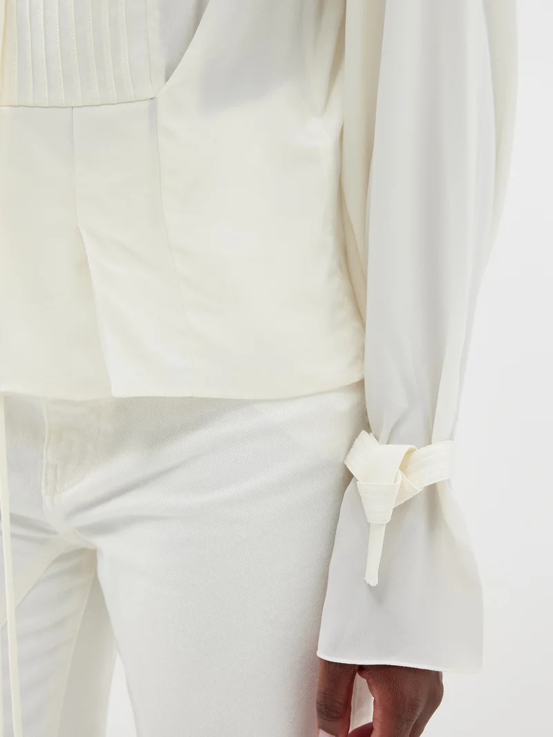 Pleated silk blouse - 3