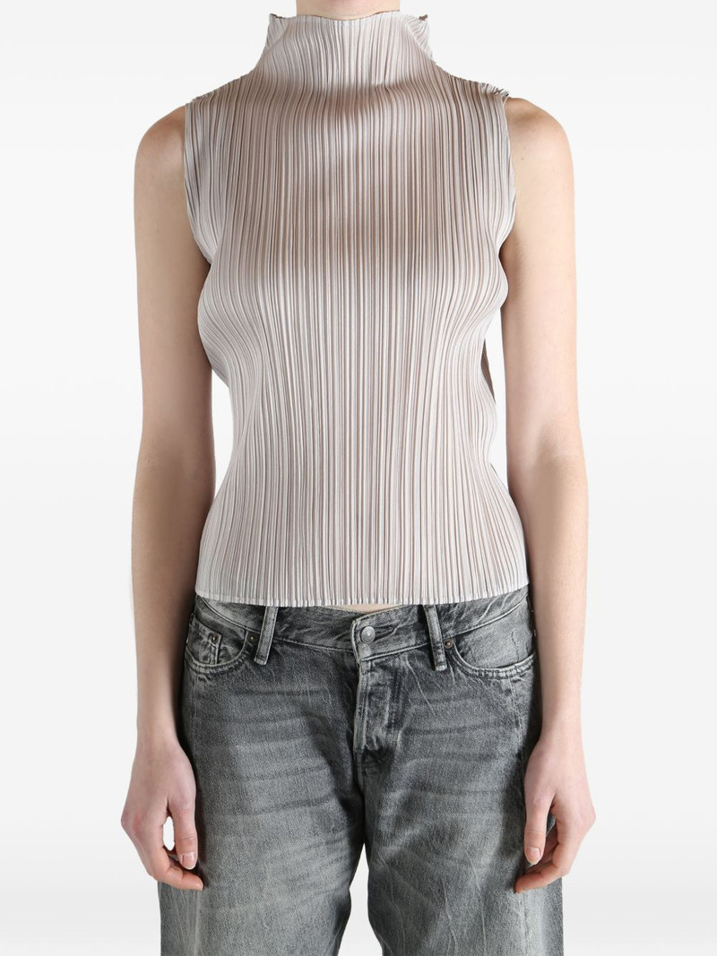 Pleats Please Issey Miyake pleated mock-neck top outlook