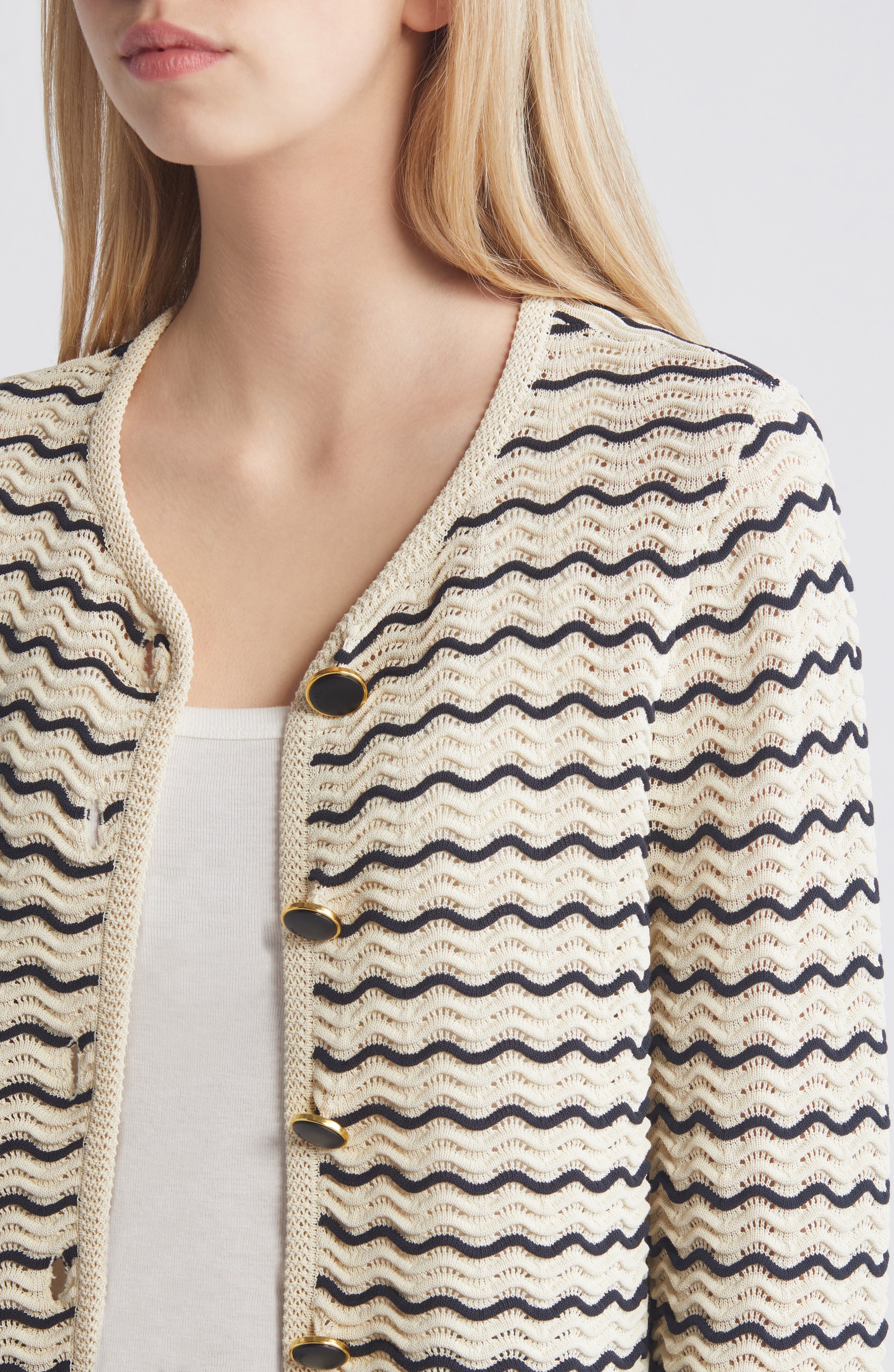 rag & bone Elisa Stripe Cardigan in Turtledove at Nordstrom - 4
