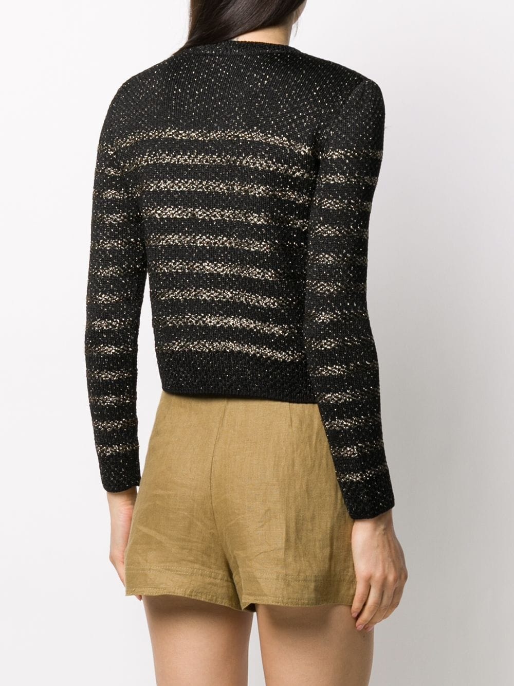 metallic thread crewneck jumper - 4