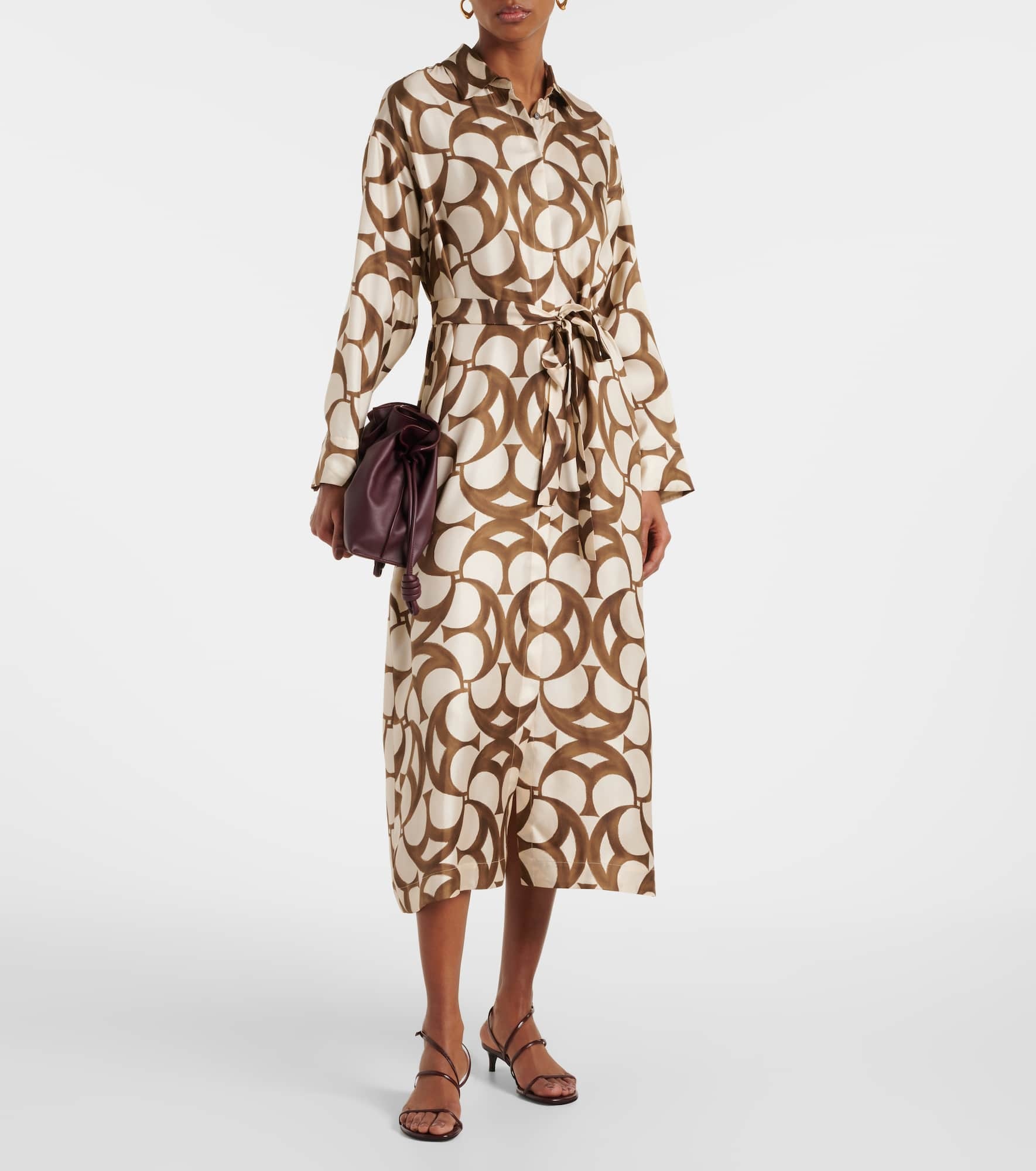 Ileana printed silk twill shirt dress - 2