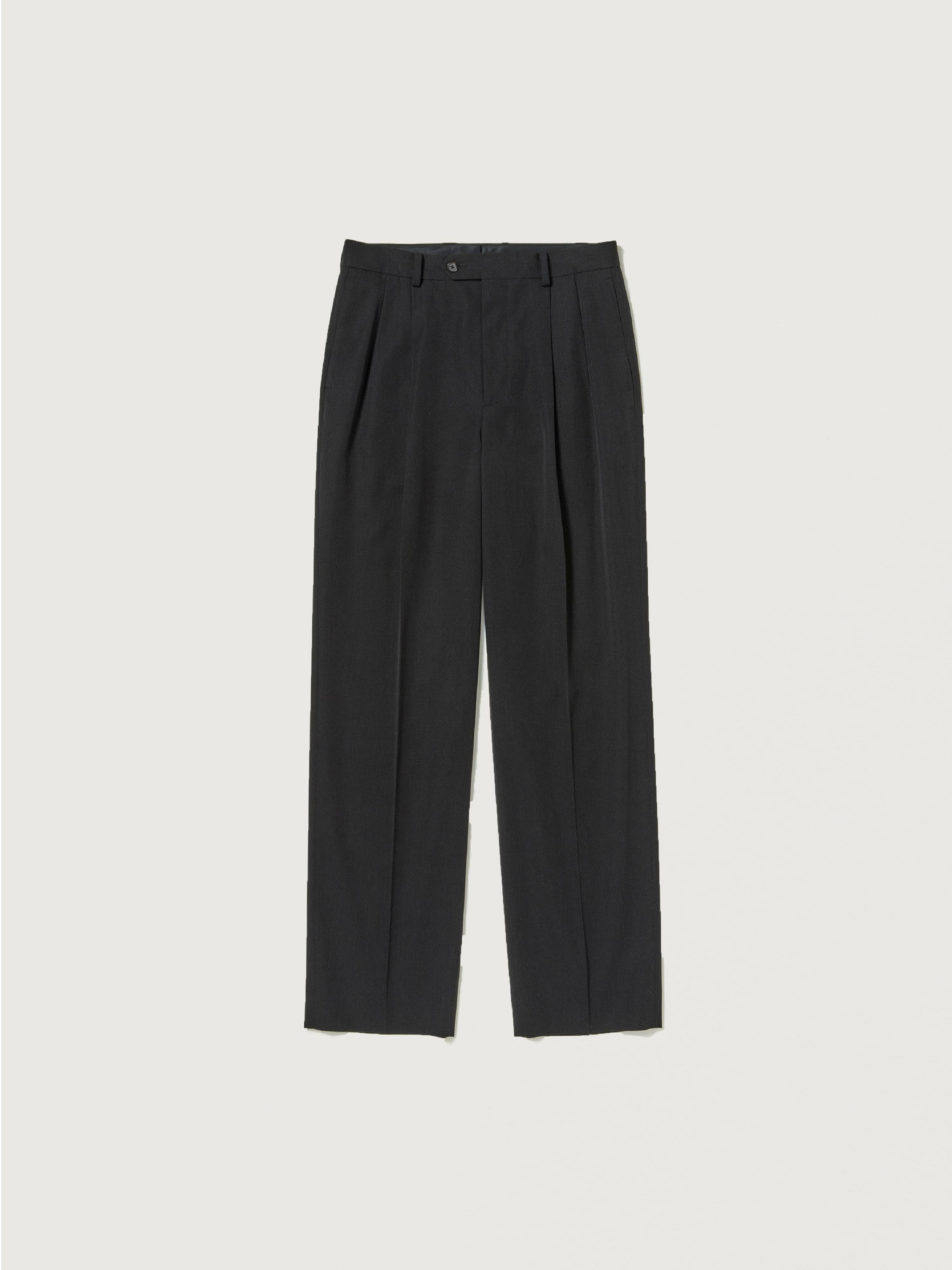 AURALEE LIGHT WOOL MAX GABARDINE TWO-TUCK SLACKS | REVERSIBLE