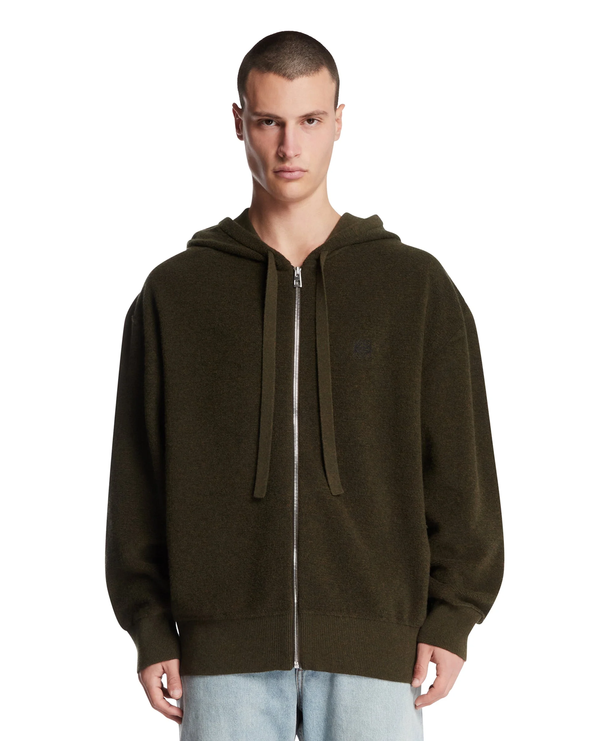 Green Anagram zip-up Hoodie - 1