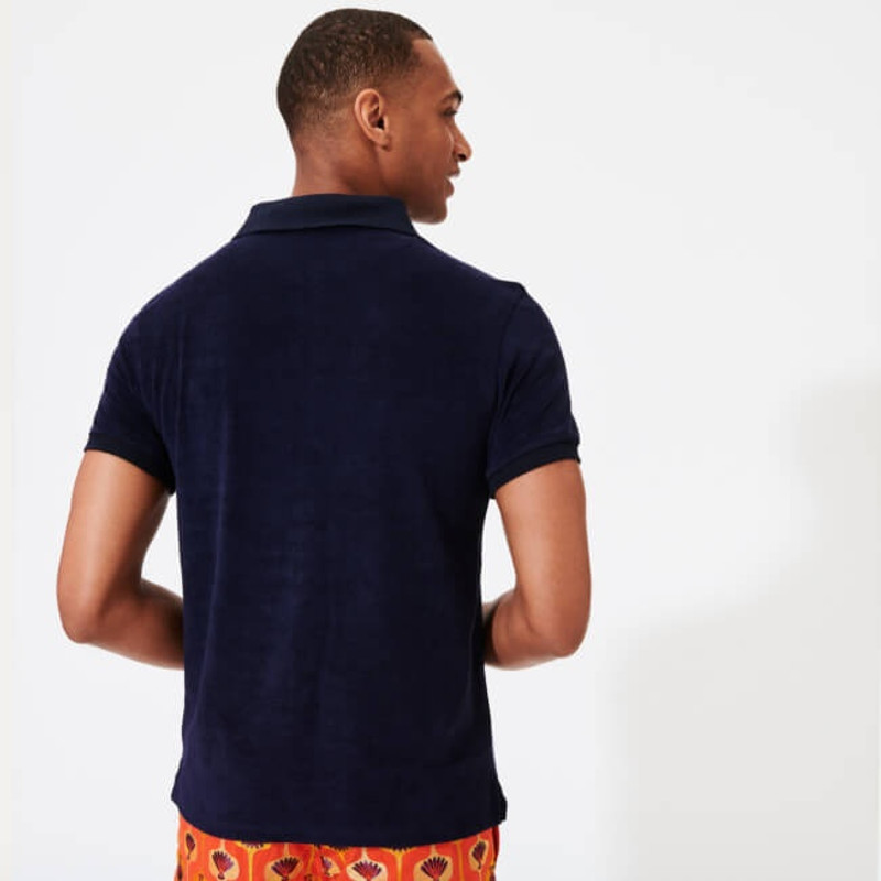 Men Terry Polo Shirt Solid 4