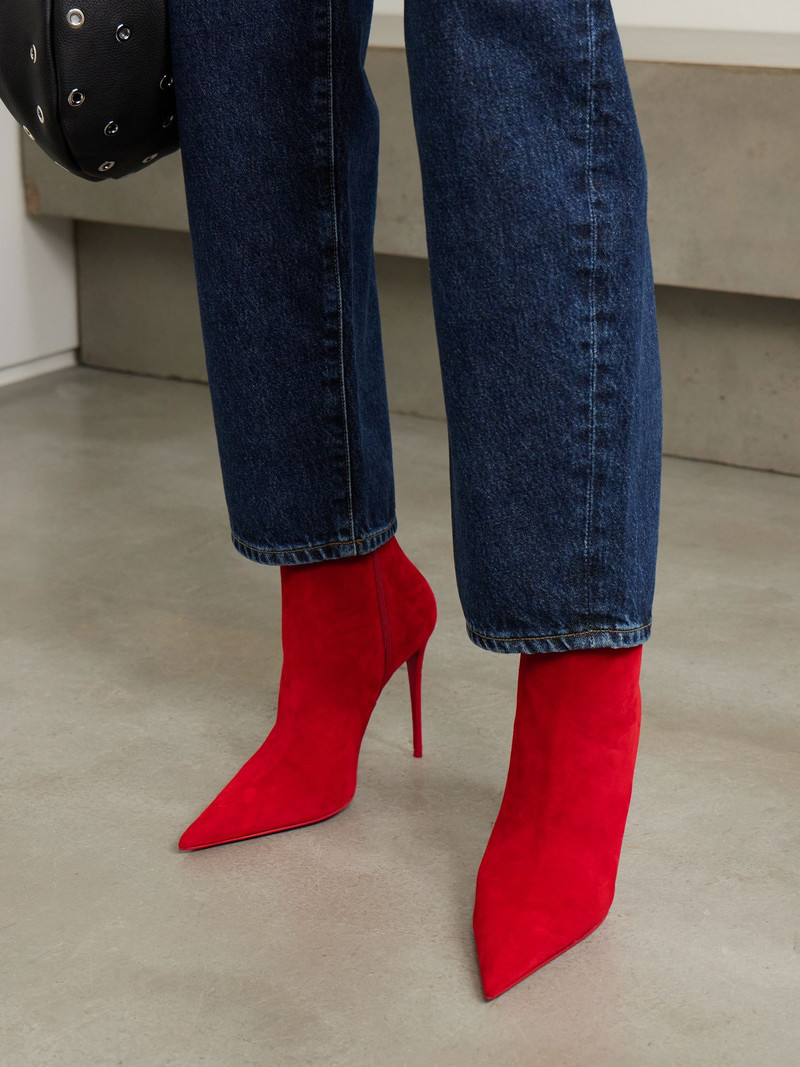 Christian Louboutin Kate Max 100 suede ankle boots Red outlook
