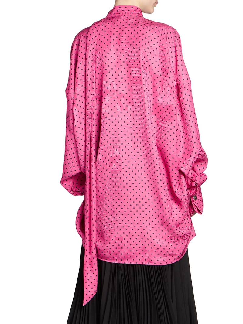Fluid Scarf Dotted Tuxedo Shirt 5