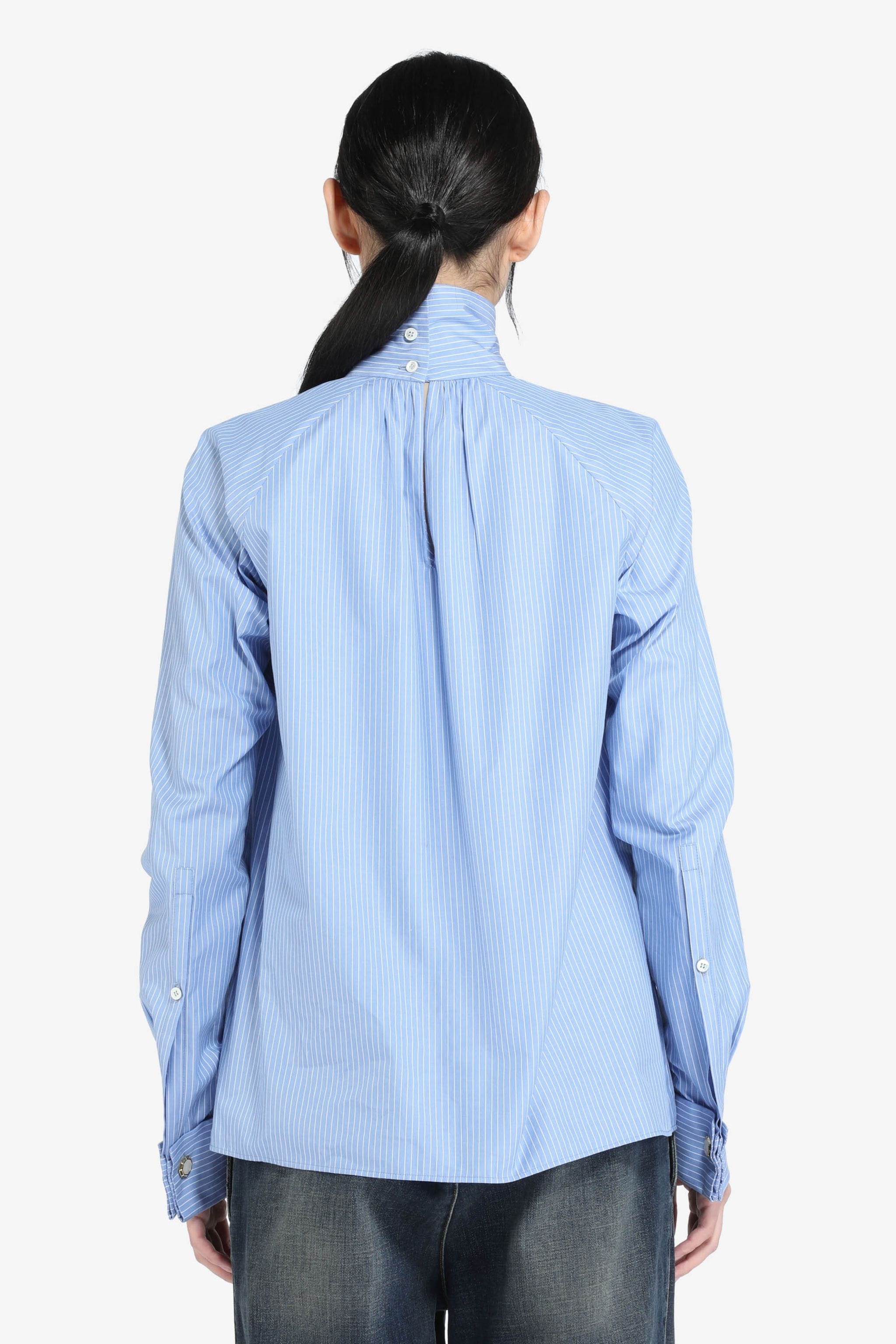 HIGH-NECK PINSTRIPE SHIRT - 2