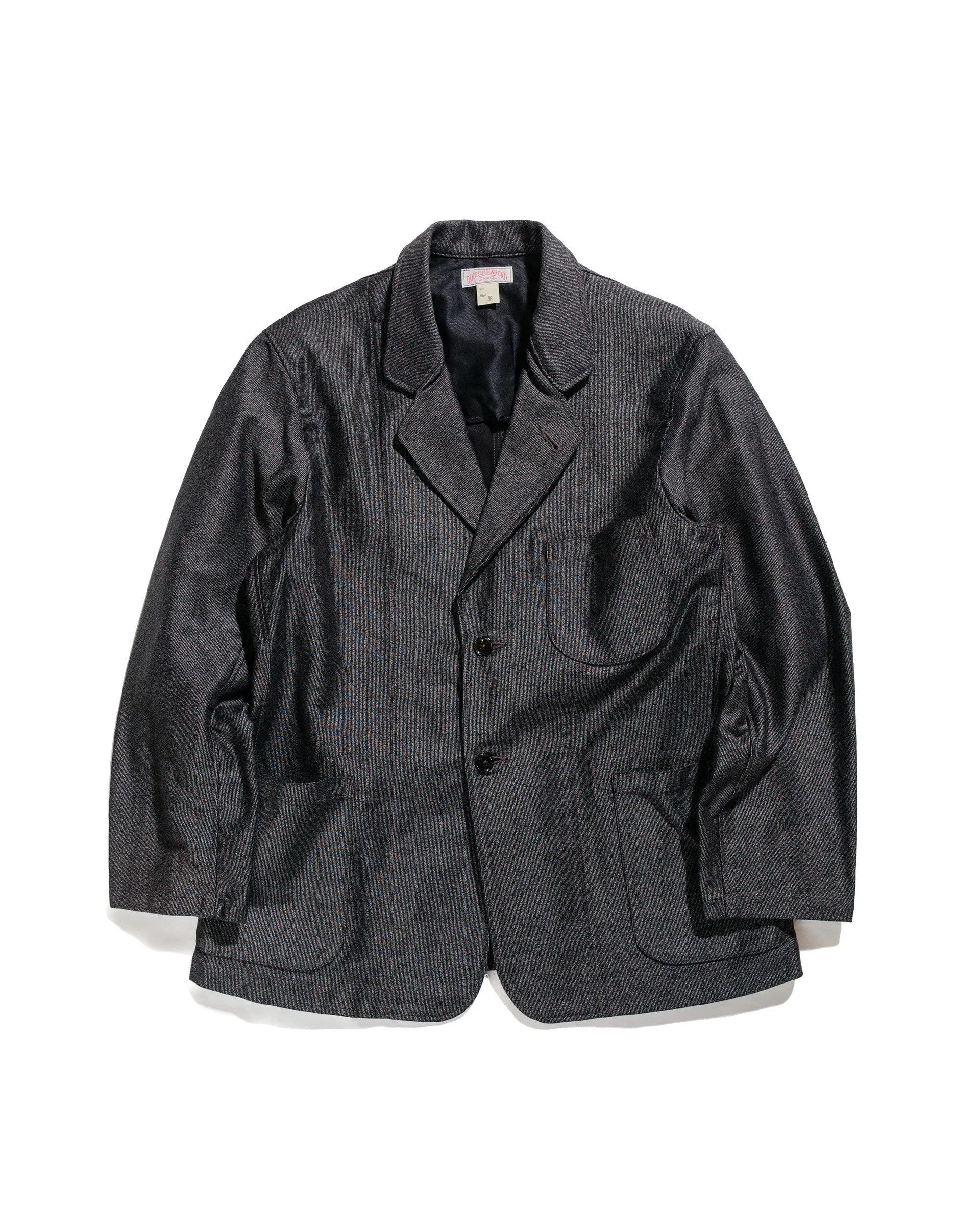 MJ24108 Double Diamond Sack Coat / Printed Moleskin Salt & Pepper - 1