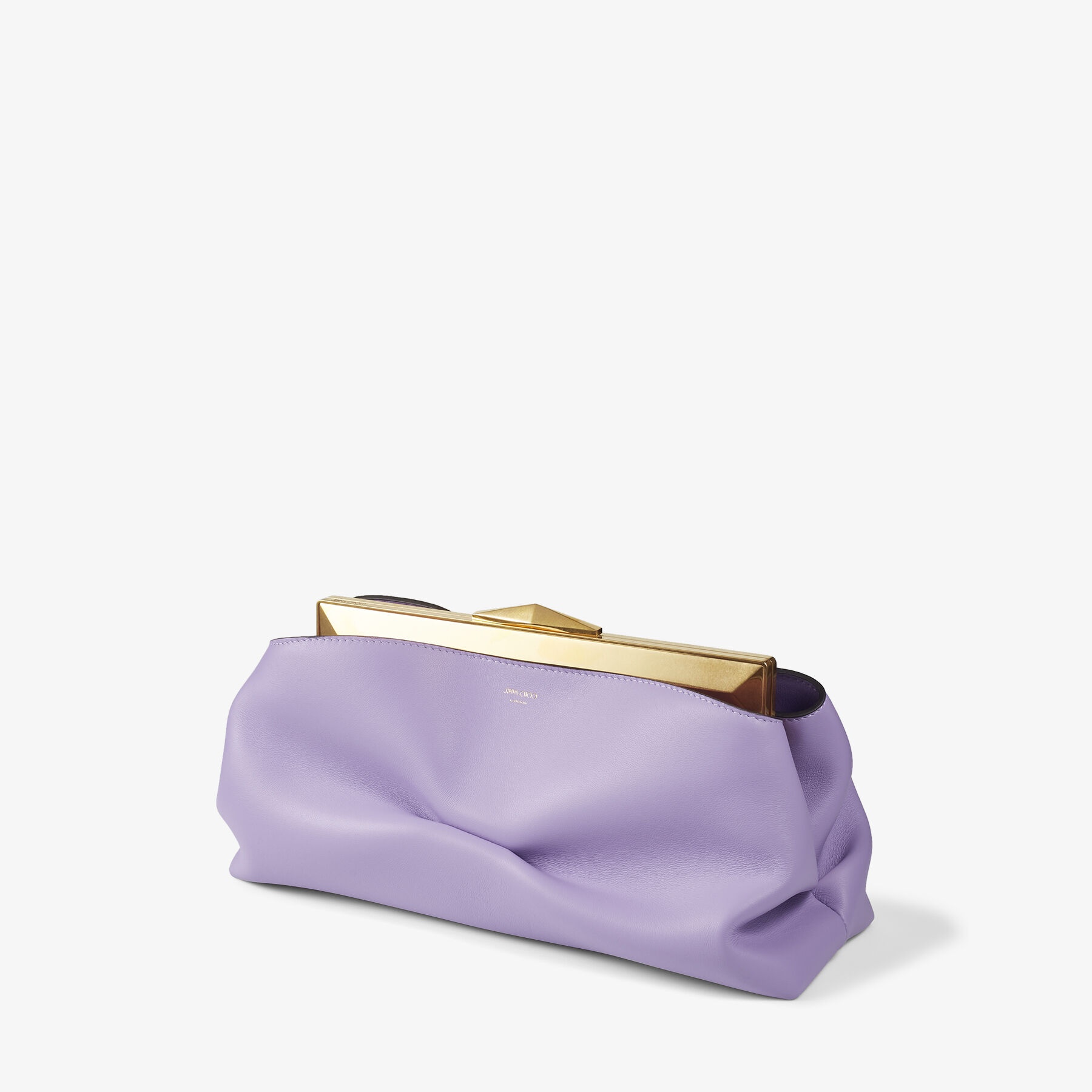Diamond Frame Clutch
Wisteria Soft Calf Leather Clutch Bag with Chain Strap - 5