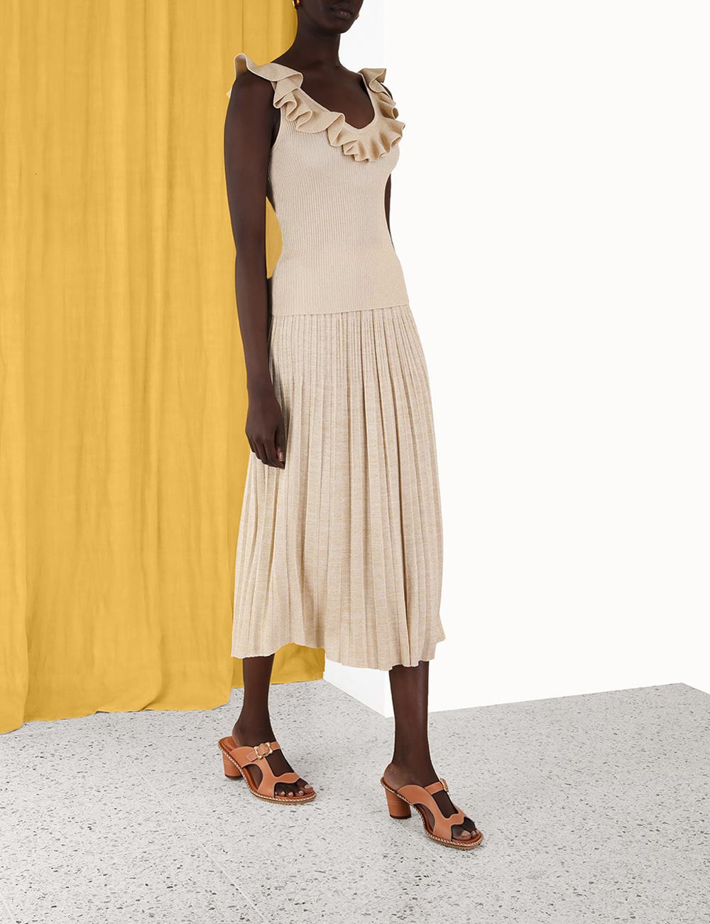 DEVI LUREX RIB MIDI SKIRT - 3