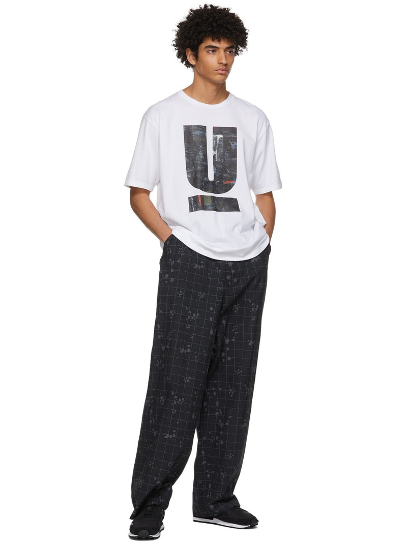 Black Cotton Check Trousers 4