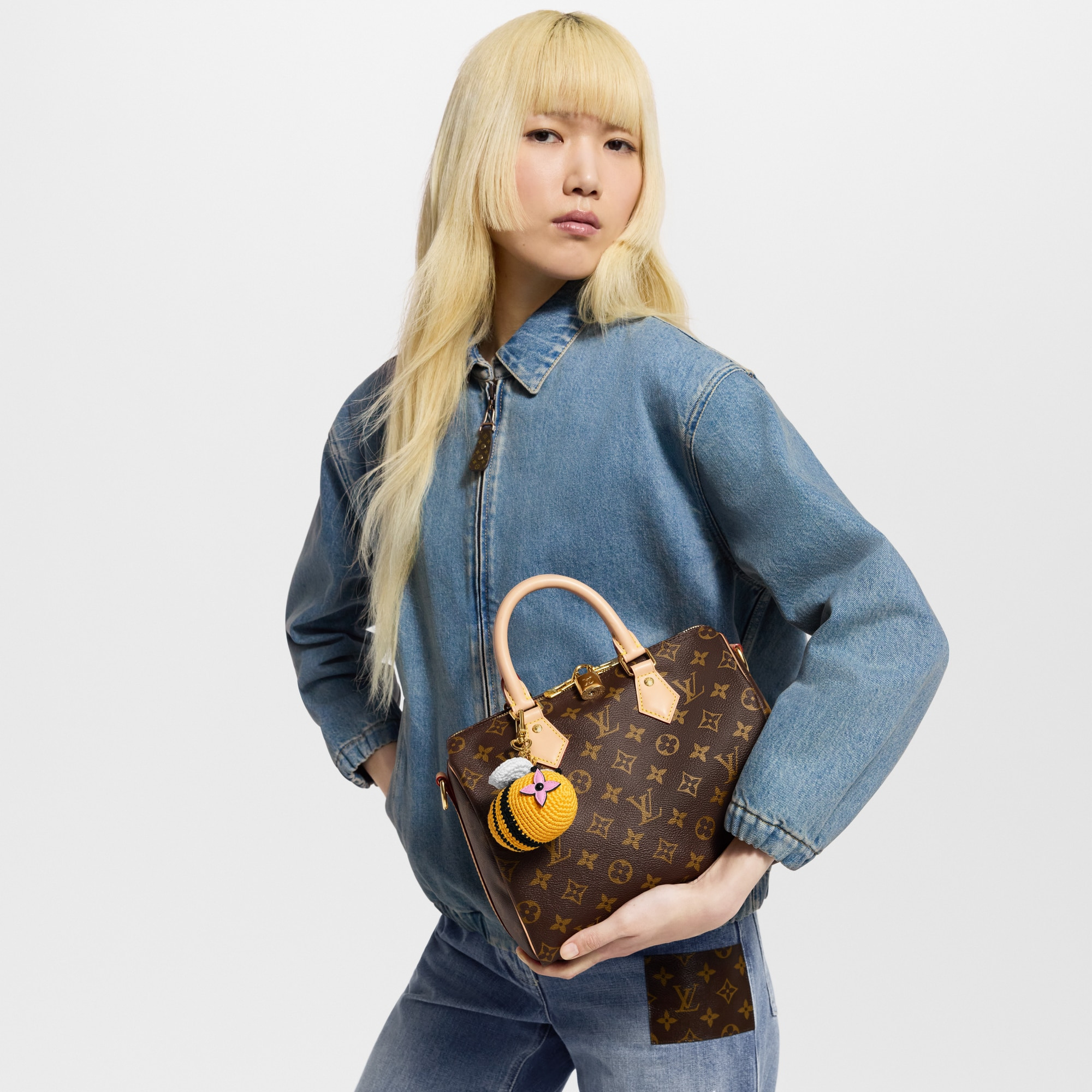 Bee LV Crochet Bag Charm - 4