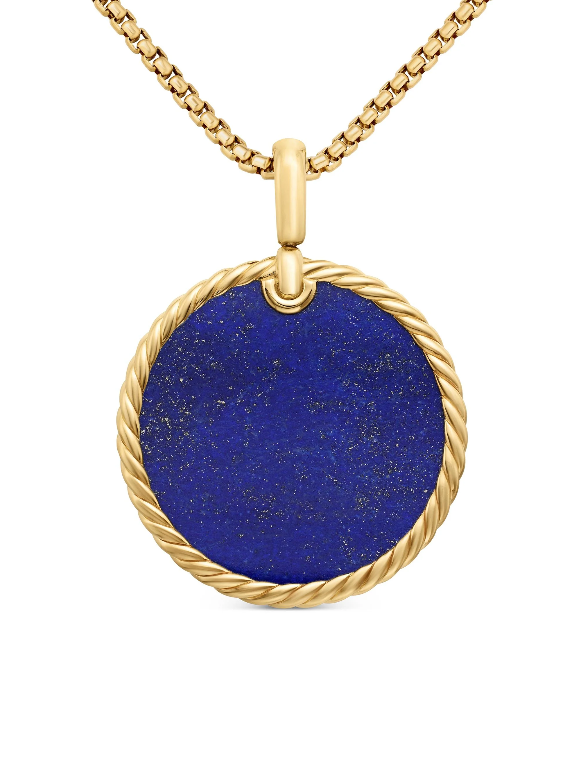 Women's DY Elements Disc Pendant in 18K Yellow Gold - Lapis Lazuli - 1