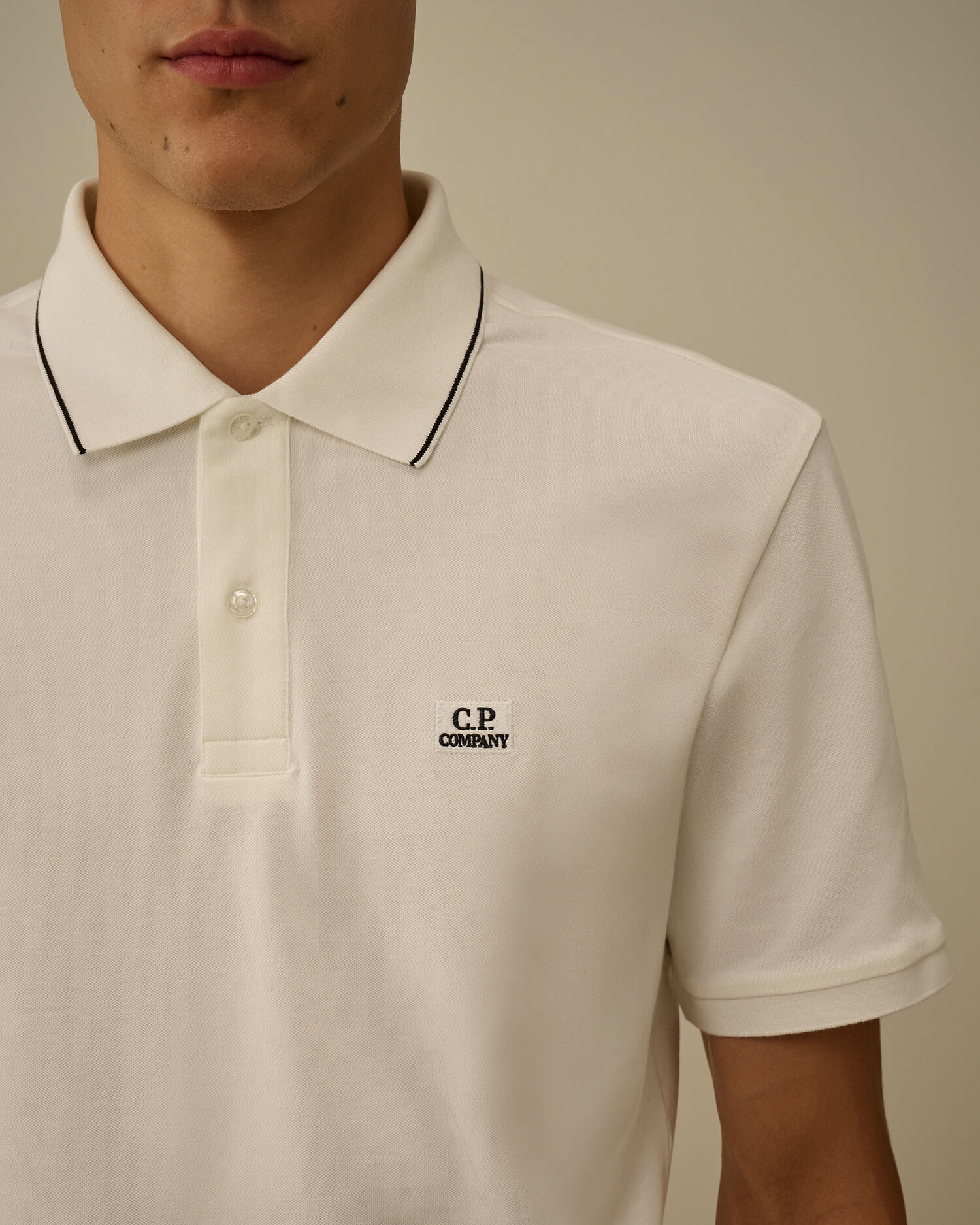 Stretch Piquet Short Sleeve Striped Collar Polo - 5