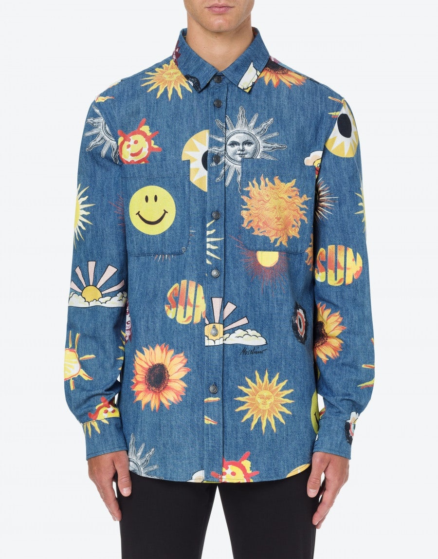 ALLOVER SUN SMILEY® PRINT CHAMBRAY SHIRT - 2