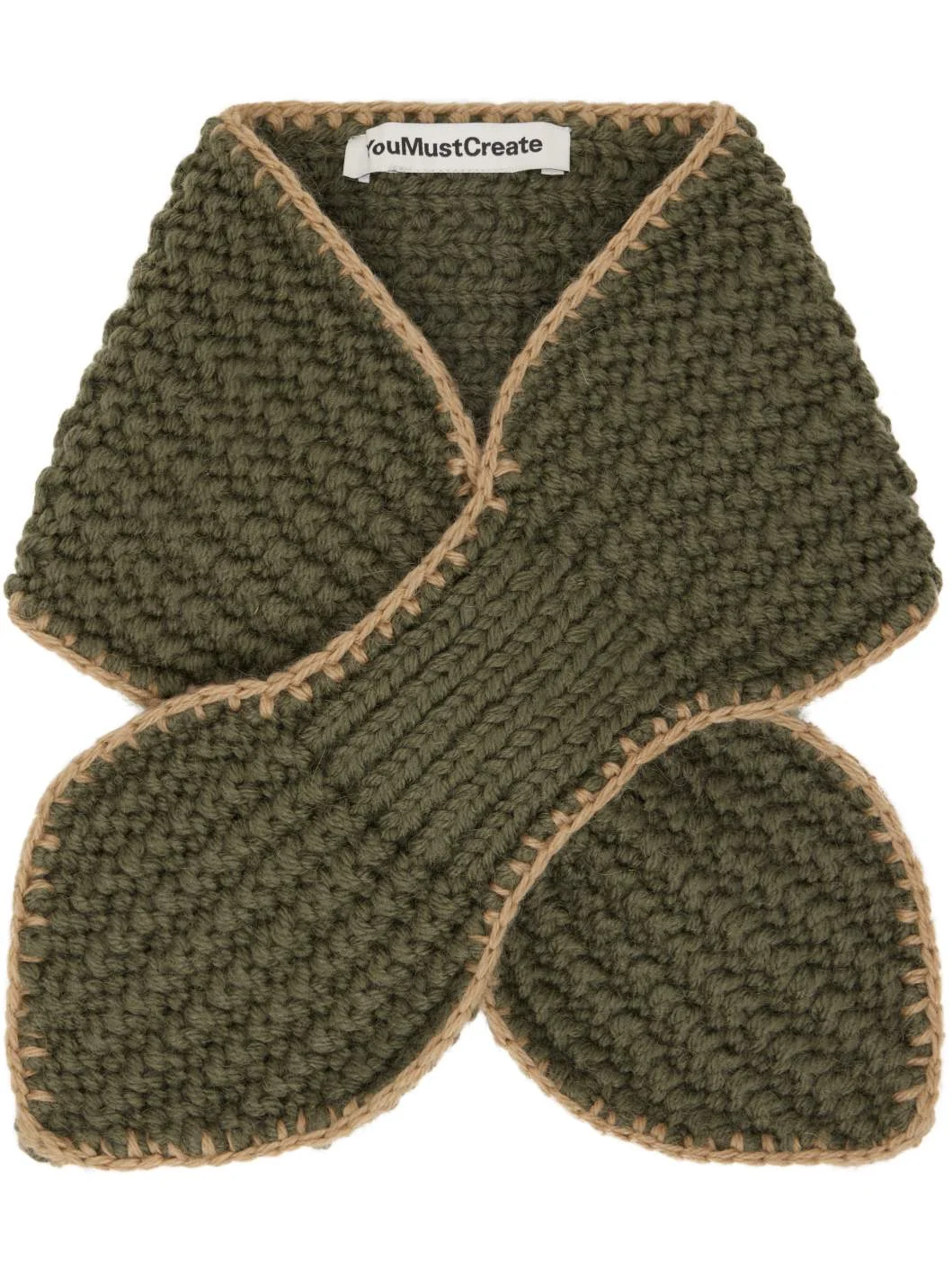 Khaki Slot Scarf - 1
