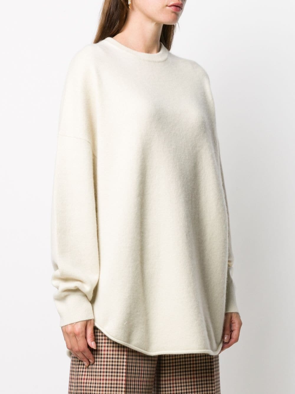 oversized rib-trimmed jumper - 3