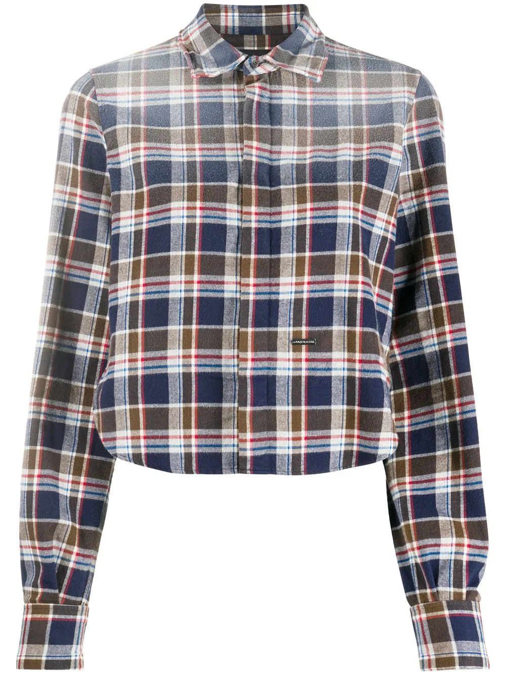 faded-effect flannel shirt - 1