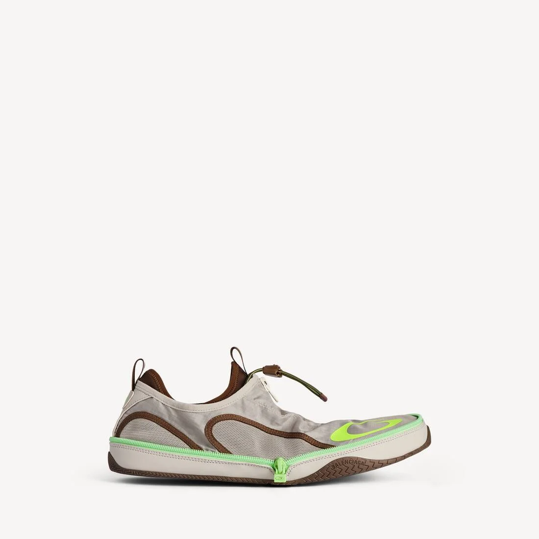 Men's Pocket Sneaker in Beige/neon Green - 1