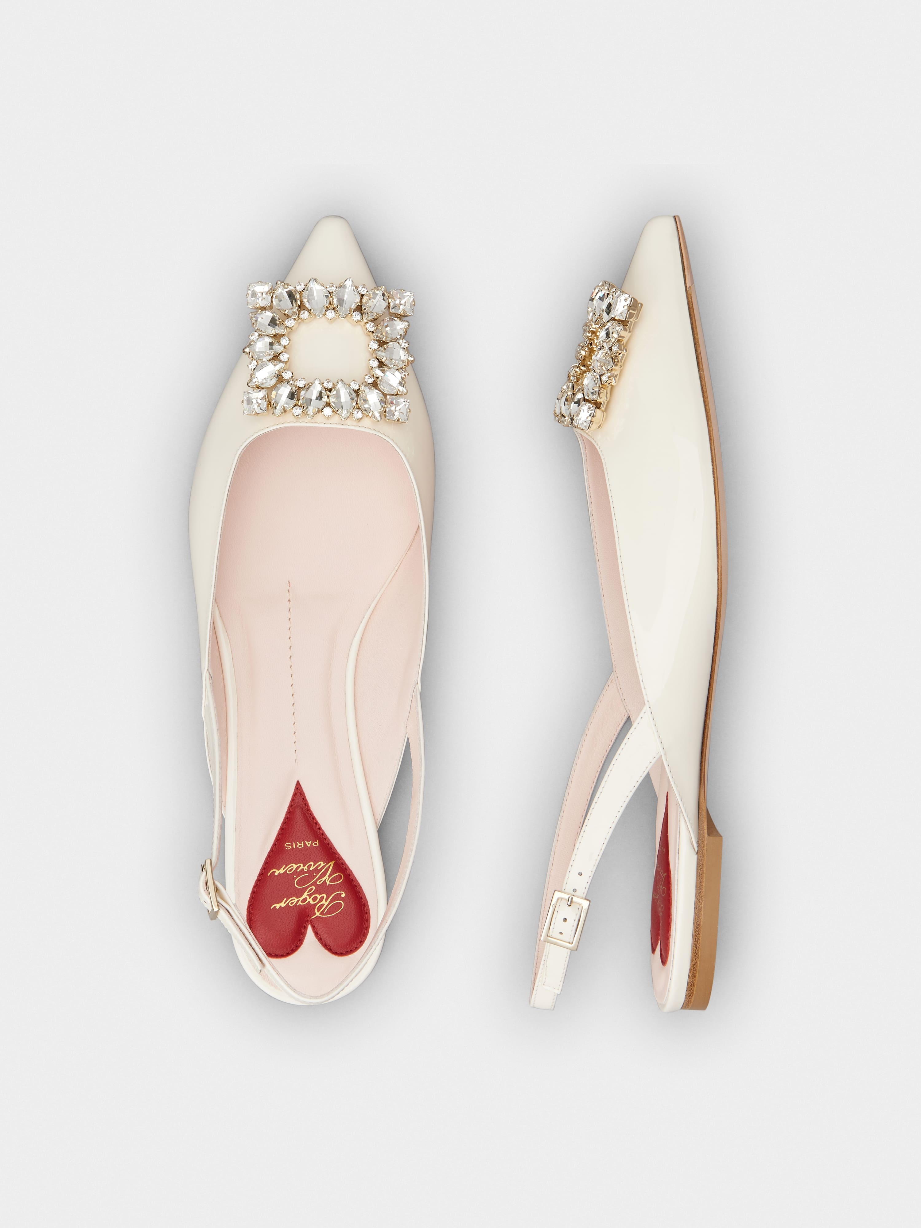Strass Buckle Slingback Ballerinas in Patent Leather - 4