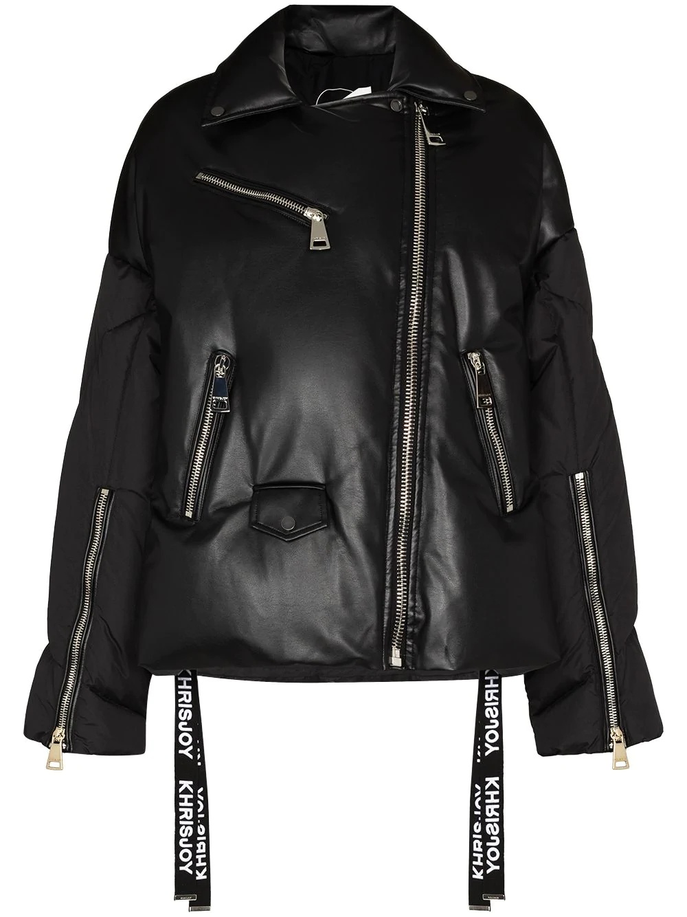 biker-style puffer jacket - 1