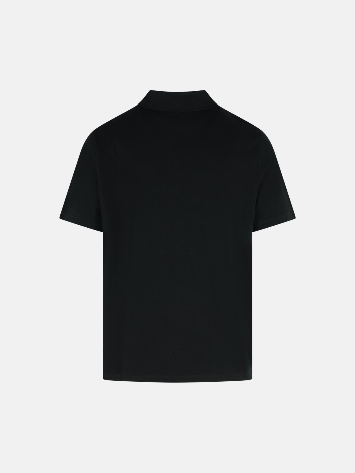 'GOTS' BLACK COTTON POLO SHIRT - 3