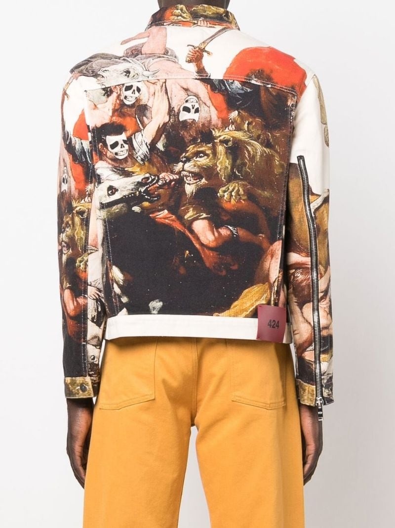 graphic-print denim jacket - 4
