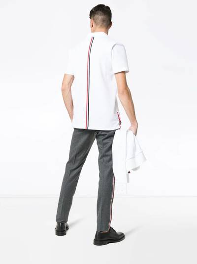 Thom Browne Center-Back Stripe Piqué Polo outlook